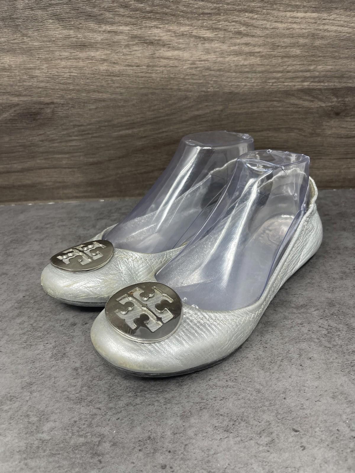 Other Tory Burch Flats Womens Size 7 Silver Slip On Ballet Size US 7 / IT 37 - 2 Thumbnail