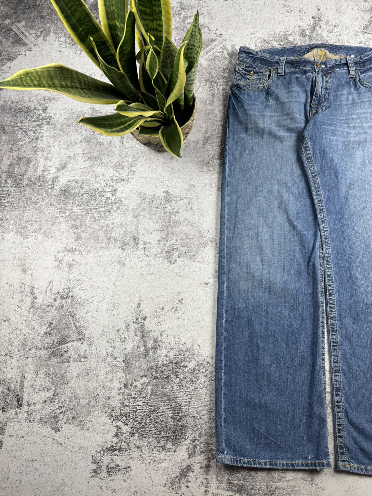Emporio Armani Armani Vintage 007 Indigo 36 Size Blue Hip Hop Wide Baggy Jeans Pants Trousers Size US 36 / EU 52 - 11 Thumbnail