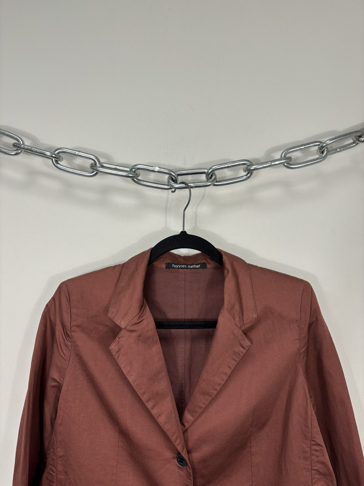 hannes roether Hannes Roether NEW Rust Cotton Linen Luxury Blazer Jacket Size M / US 6-8 / IT 42-44 - 10 Thumbnail