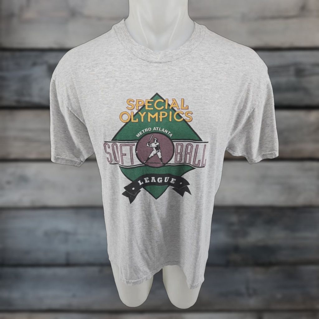 Hanes Special Olympics Softball League Atlanta Shirt Mens Large Gray Shirt Size US L / EU 52-54 / 3 - 1 Thumbnail