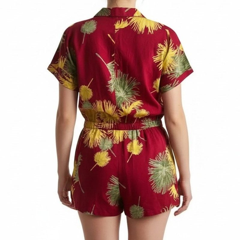 Free People Free People Malibu Cotton Button Closure Collared Romper, S Size 30" / US 8 / IT 44 - 6 Thumbnail