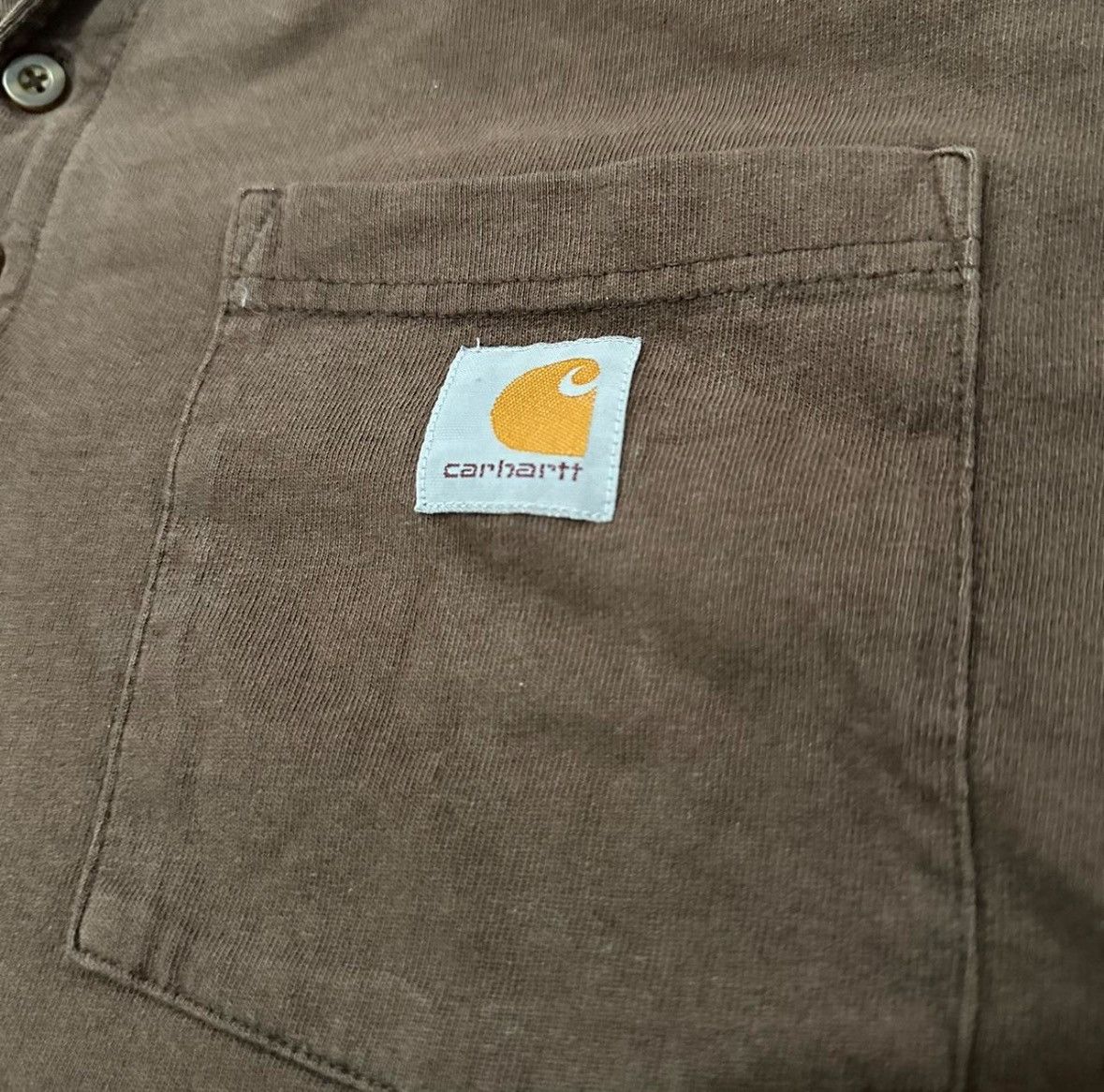 Carhartt Brown Faded Carhartt Henley T-shirt Size US XL / EU 56 / 4 - 2 Thumbnail