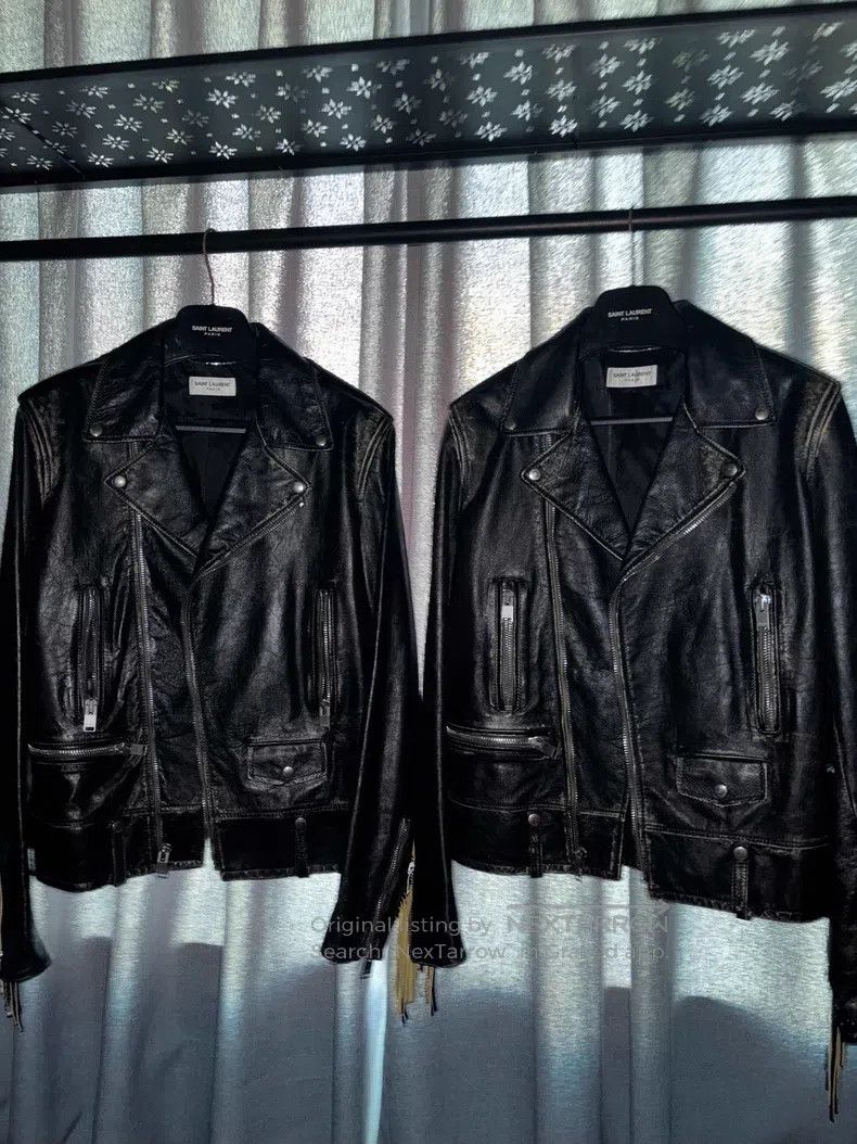Saint Laurent Paris Saint Laurent Paris Fringed Distressed Leather Jacket Size US S / EU 44-46 / 1 - 2 Thumbnail