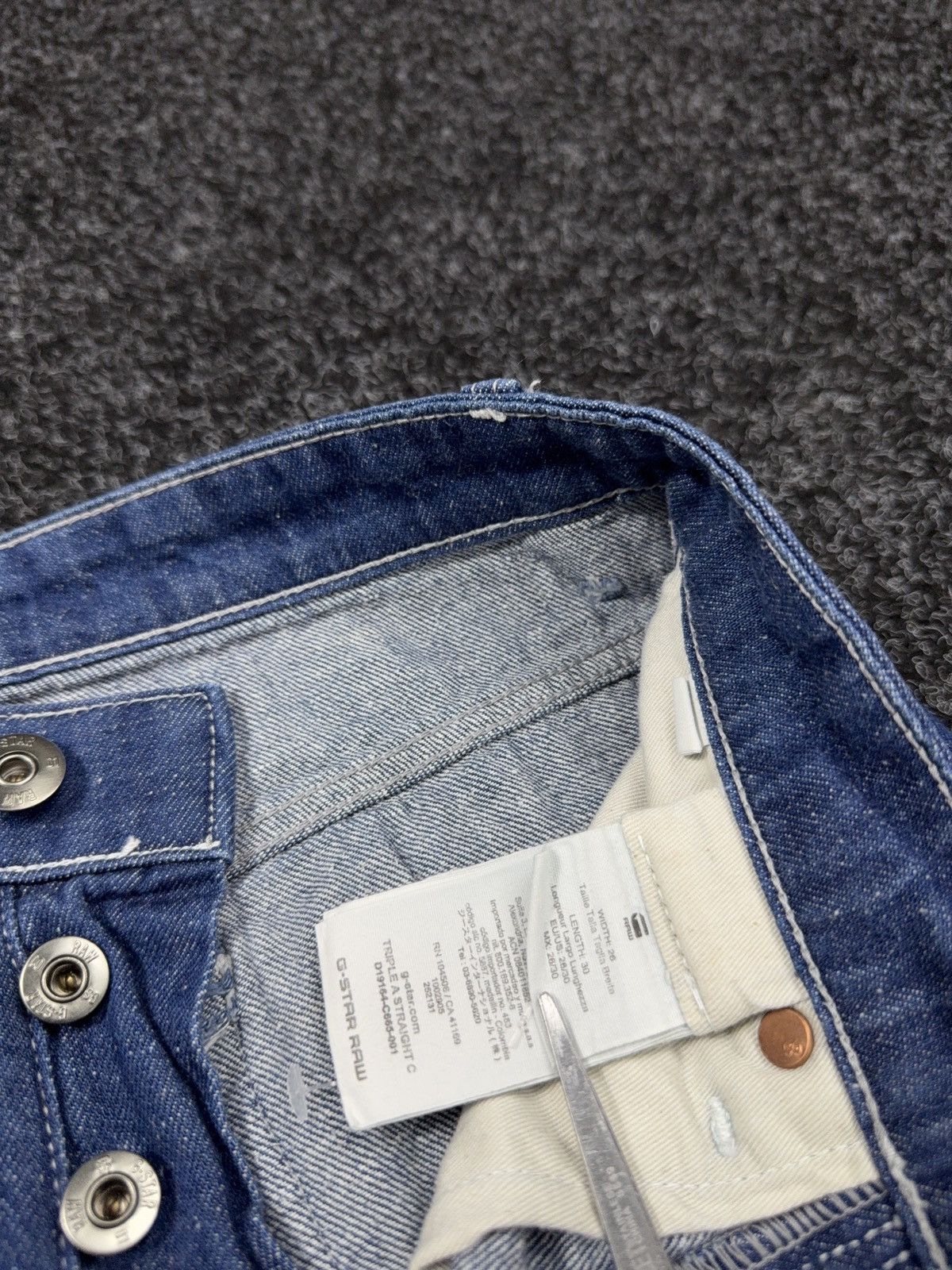G-Star Vintage 00s Y2K G-Star RAW Triple A Straight Dark Blue Jeans Size 26" / US 2 / IT 38 - 9 Thumbnail