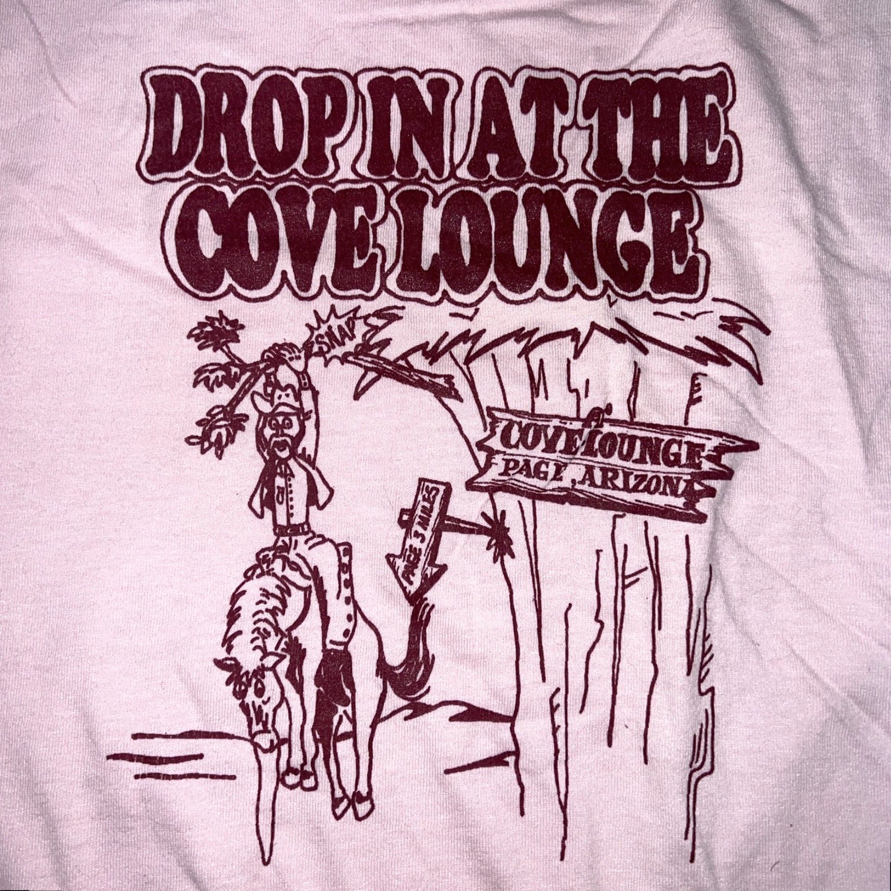 Vintage VTG SINGLE STITCH Pink T-Shirt Mens L Cove Lounge/Power (Oneita) Size US L / EU 52-54 / 3 - 2 Thumbnail