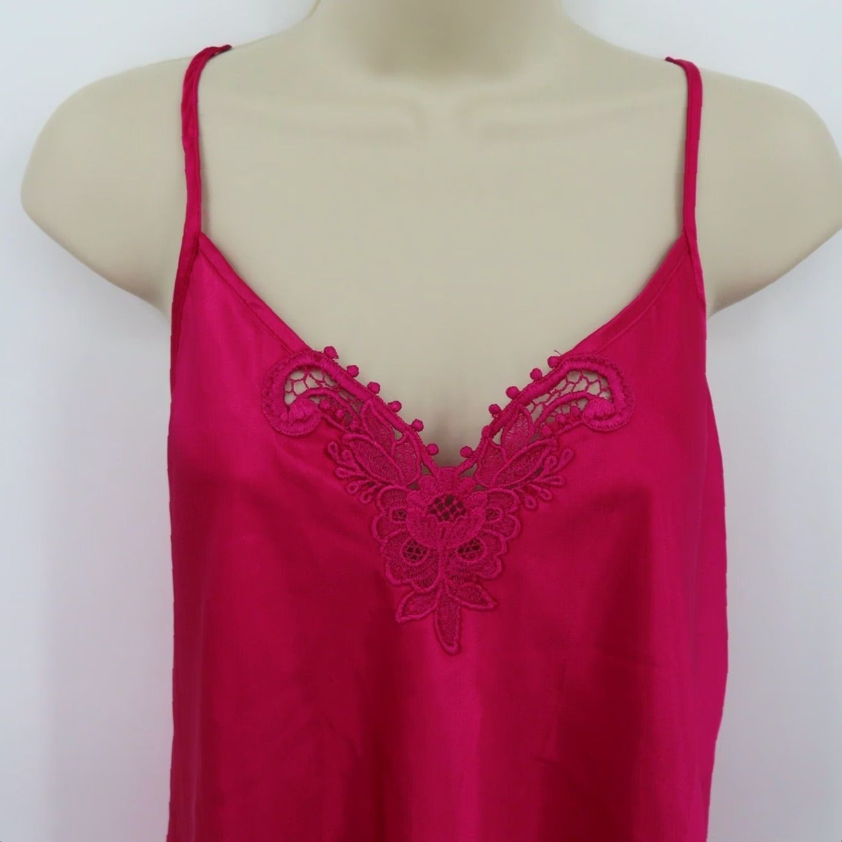 Vintage VTG Inner Most Women Large Pink Crochet Lace Tank Top Shirt Shorts Pajama Set PJ Size L / US 10 / IT 46 - 2 Thumbnail