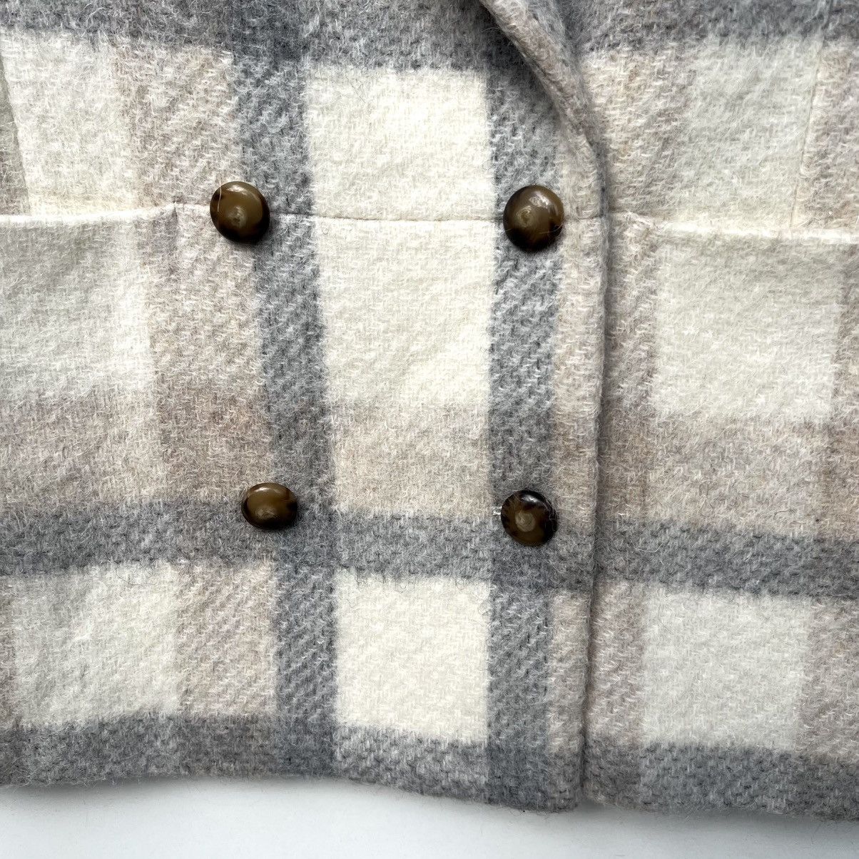Sezane Sezane Wool Plaid Print Faux Fur Coat Size XS / US 0-2 / IT 36-38 - 3 Thumbnail