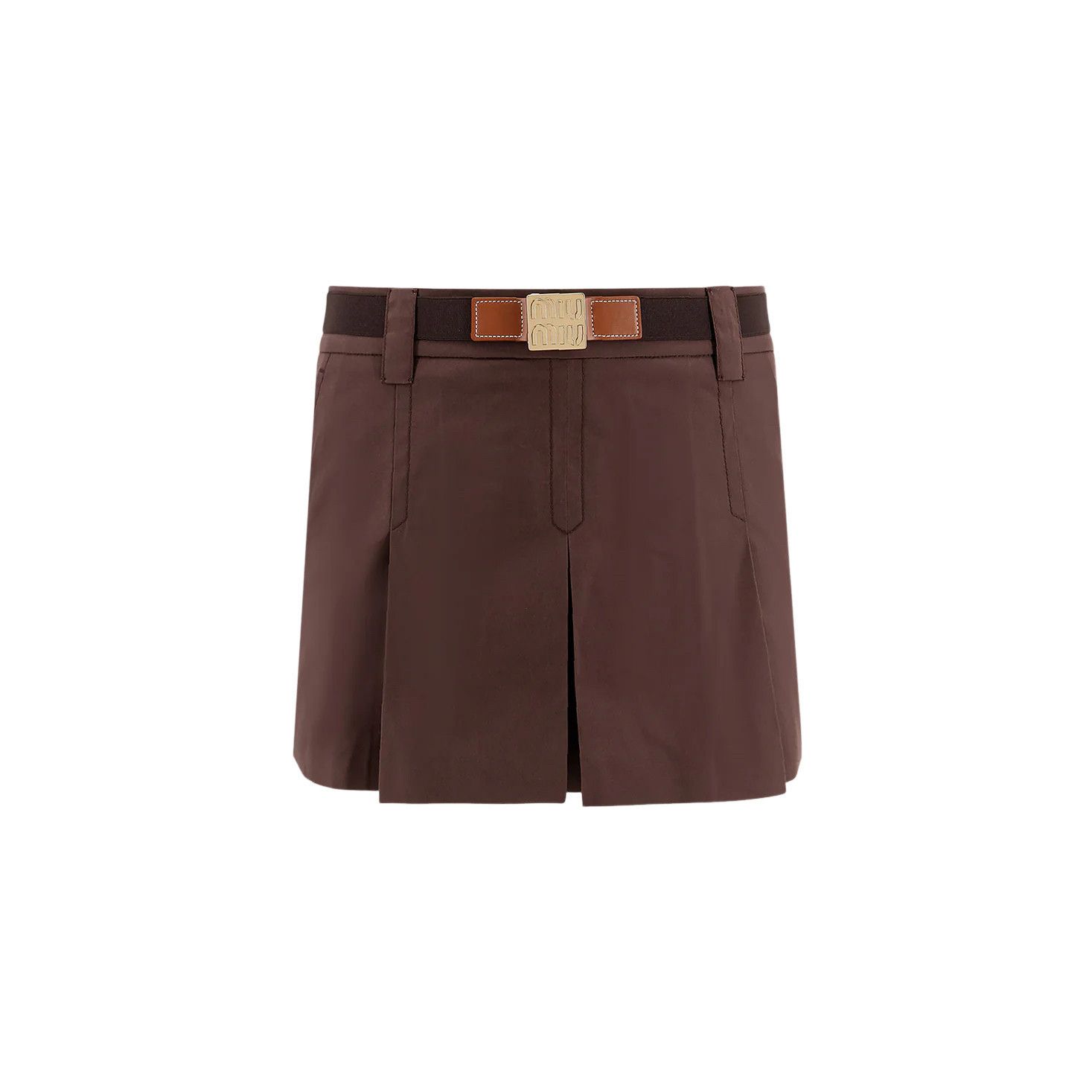 MIU MIU Brown Cotton Mini Skirt New & Authentic (Women's siz