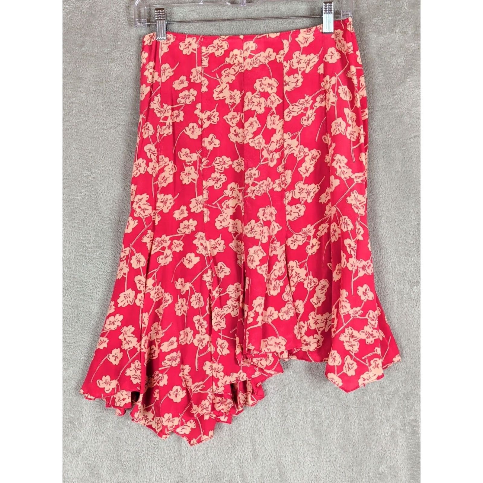 Nicole Farhi Nicole Farhi Silk Skirt Women's Size 2 Pink Floral Fairy A-Line Knee Length Chiffon Zip Summer Spring Size 26" / US 2 / IT 38 - 3 Thumbnail