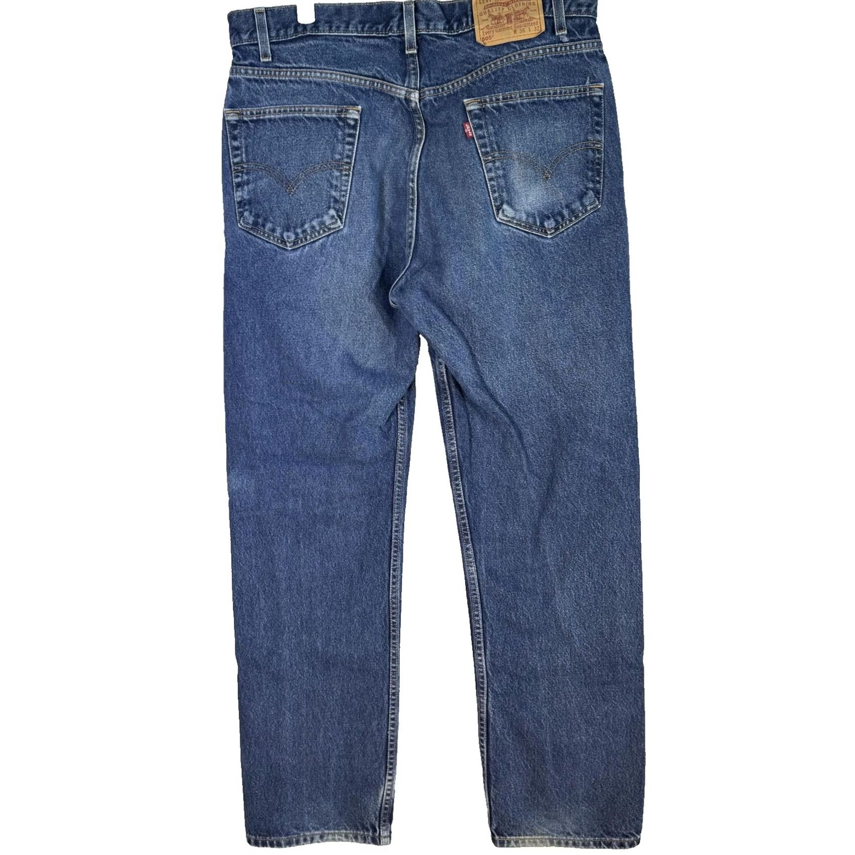 Levi's VINTAGE Levis 505 Jeans Mens 36x32 Blue Regular Fit Straight Leg Denim Classic 90s Y2K Size US 36 / EU 52 - 2 Thumbnail