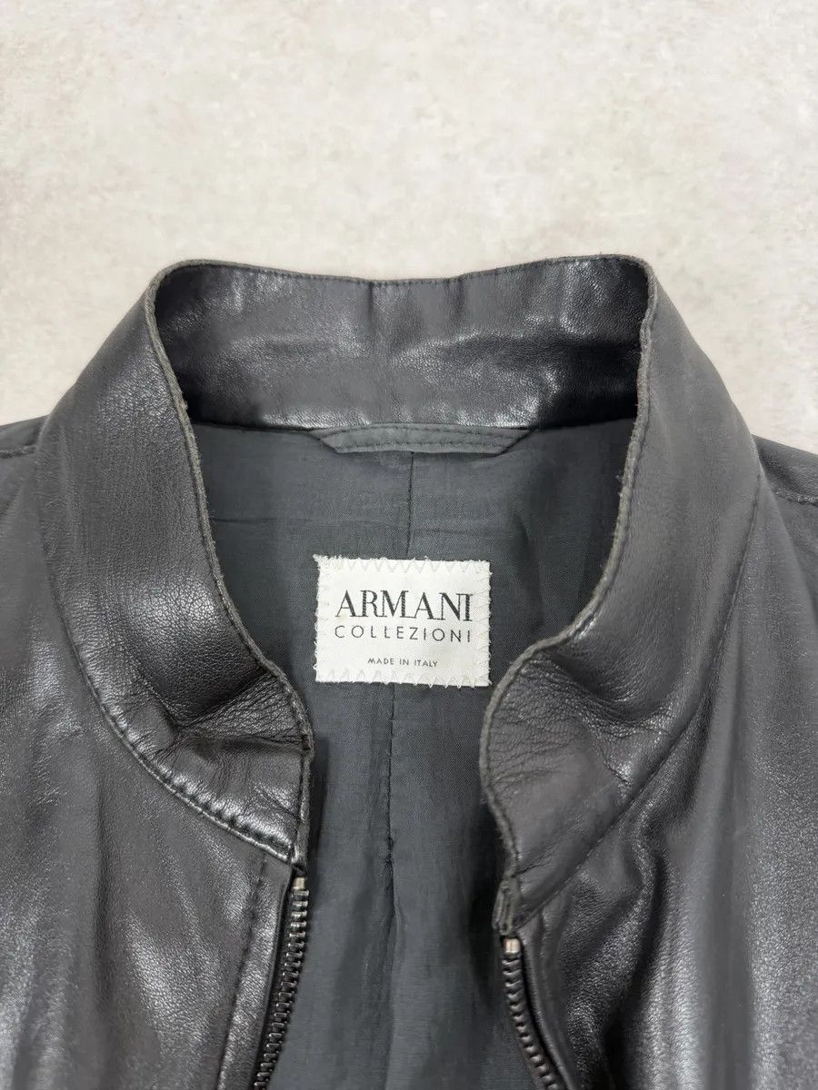 Armani Collezioni 2000s Armani Collezioni Black Leather Jacket Size US M / EU 48-50 / 2 - 7 Thumbnail
