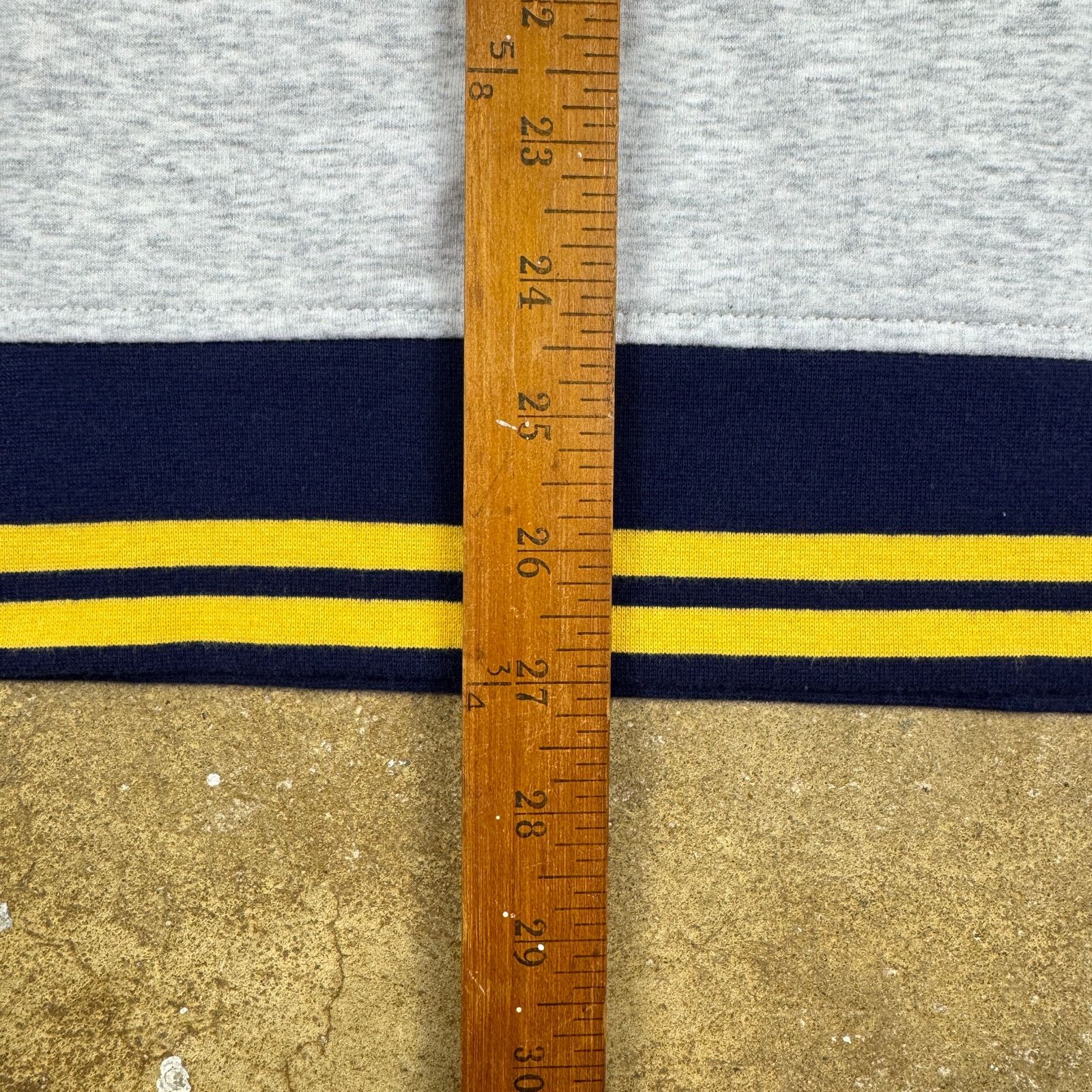 Club Room Henley Sweatshirt Men’s M Gray Navy Yellow Striped Retro Size US M / EU 48-50 / 2 - 10 Thumbnail