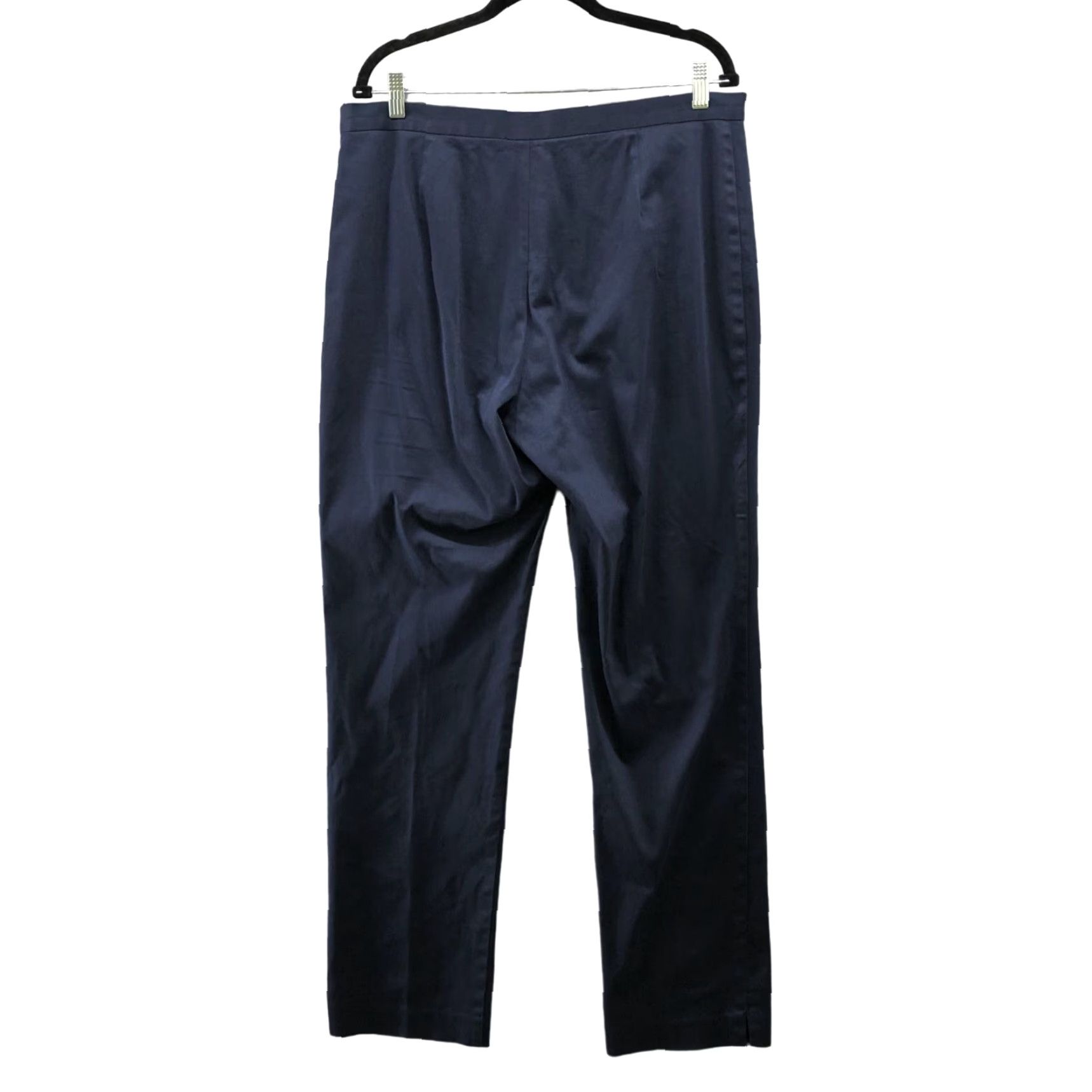 Uniqlo VINTAGE Ralph Lauren Women’s Dress Pants Size 14 Dark Navy Blue Straight Flat Front Twill Office Workwear Size 36" / US 14 / IT 50 - 2 Thumbnail