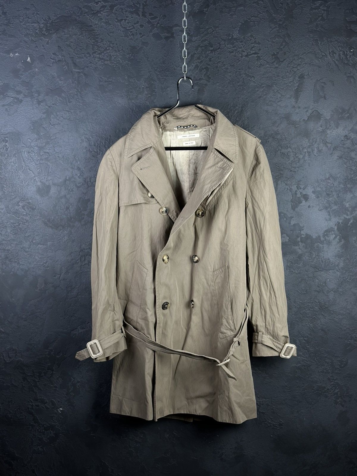 Marc Jacobs × Vintage MARC JACOBS Double-Breasted Belted Cotton Trench Coat Size XL / US 12-14 / IT 48-50 - 1 Thumbnail