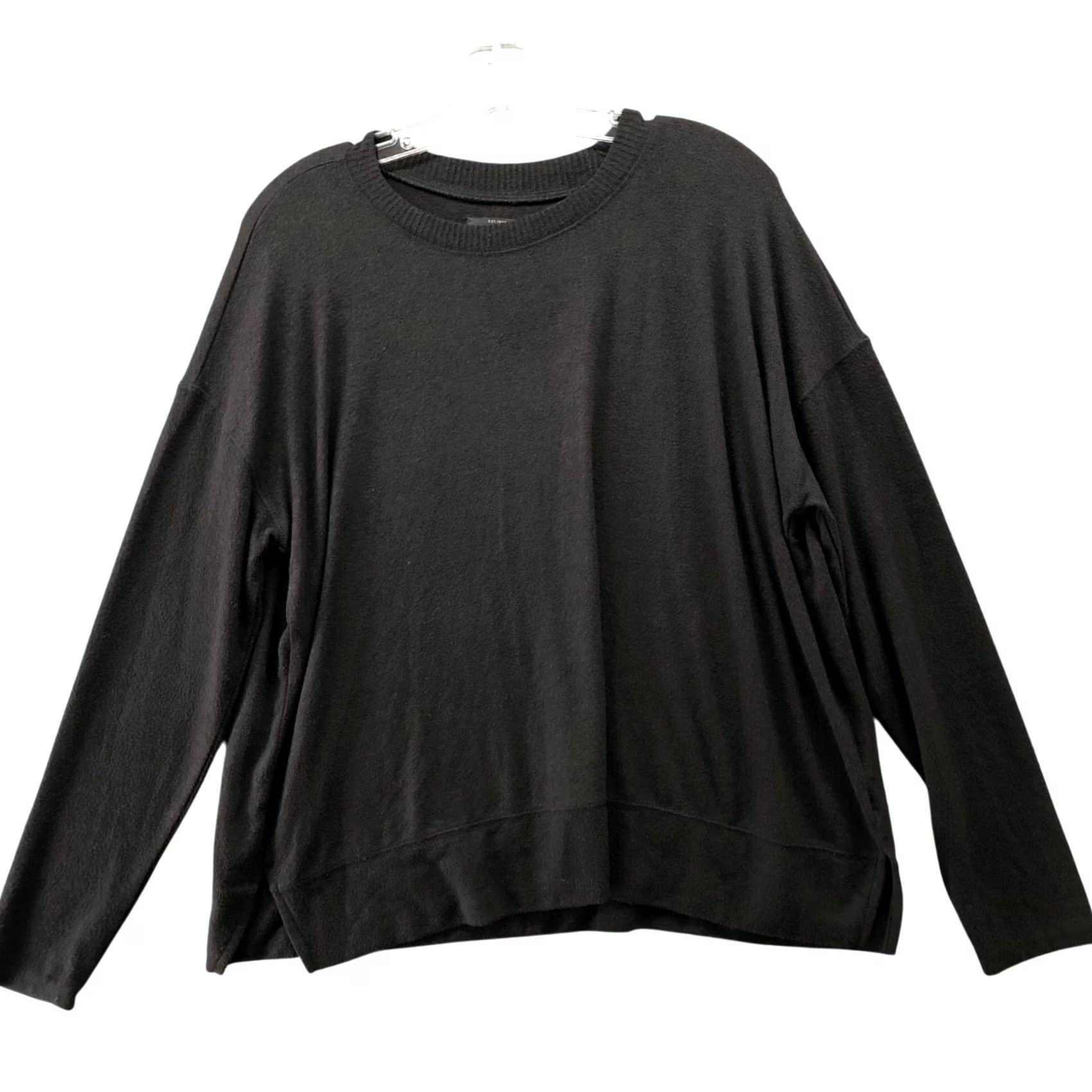 Lucky Brand Lucky Brand Crewneck Fleece Sweatshirt Womens L Black Relaxed Knit Lightweight Shirt Sweater Pullover Casual 90s? Size L / US 10 / IT 46 - 2 Thumbnail