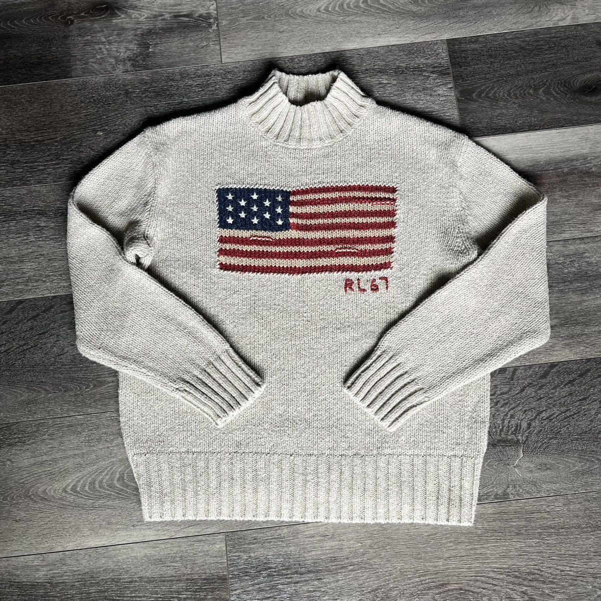 Polo Ralph Lauren Vintage Polo Ralph Lauren American Flag Mock Neck Sweater Size US S / EU 44-46 / 1 - 1 Thumbnail