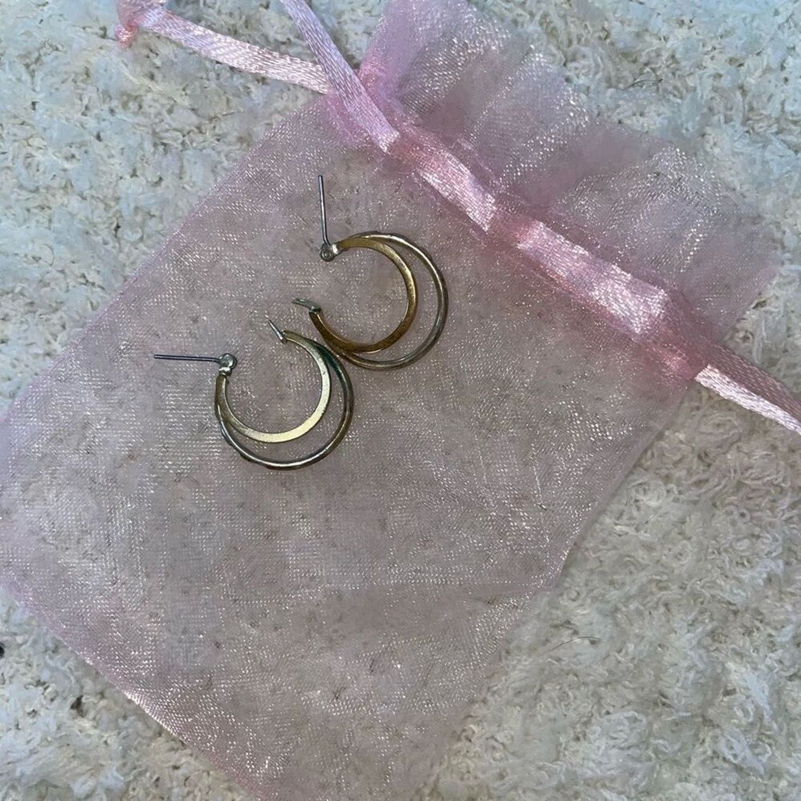 Other Dual Tone Metal Hoop Earrings | Sz OS Size ONE SIZE - 2 Thumbnail
