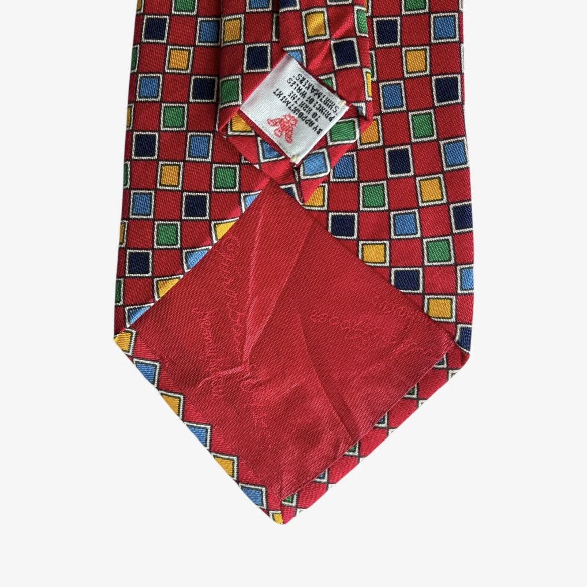 Turnbull & Asser Vintage 90s Turnbull & Asser Geometric Print Red Silk Tie Size ONE SIZE - 2 Thumbnail