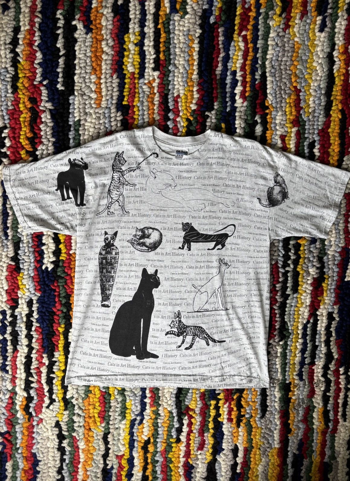 Vintage History Of Cats AOP Tee Shirt