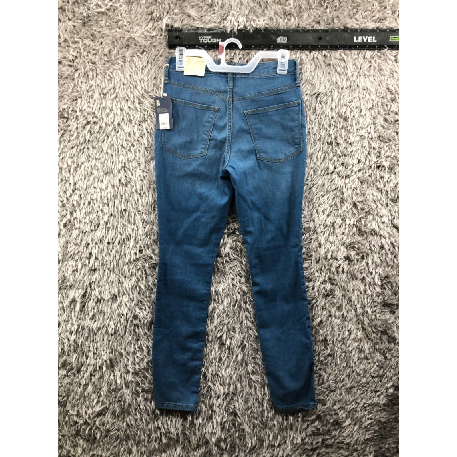 Vintage Universal Thread Jeans Skinny 4 Womens High Rise Dark Blue Denim 5-Pocket Stretch Regular Cut Tapered? Size 27" / US 4 / IT 40 - 6 Thumbnail