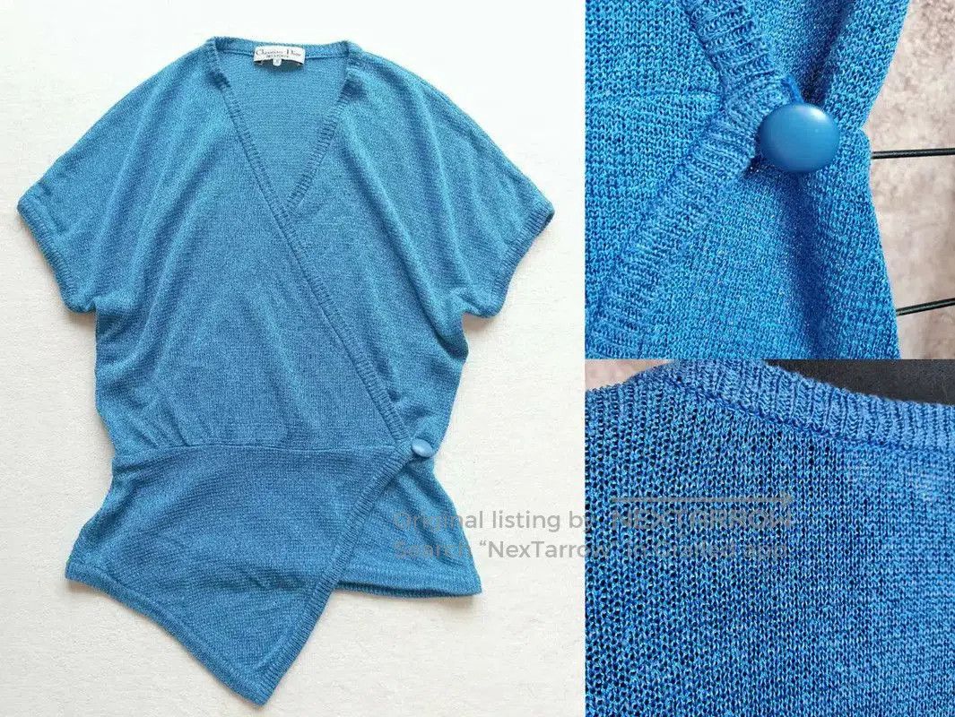Dior Dior Summer Blue Linen Blend Short Sleeve Top . Size M / US 6-8 / IT 42-44 - 3 Thumbnail