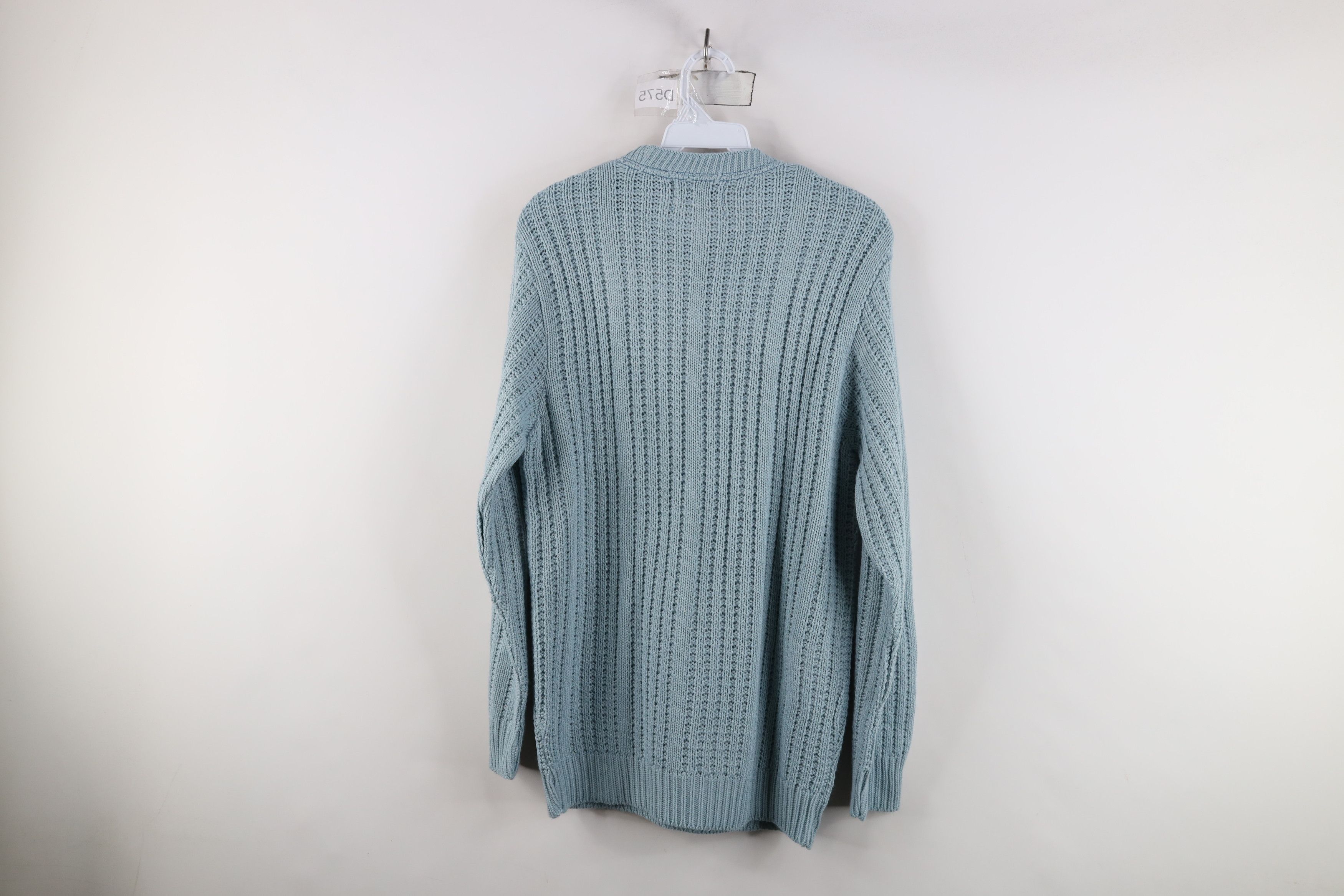 Vintage Vintage 90s Streetwear Ribbed Knit Sweater Carolina Blue Size US M / EU 48-50 / 2 - 6 Thumbnail