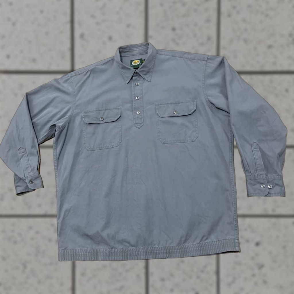 Vintage VINTAGE Cabela's Button-Up Shirt Men XL Regular Gray Twill Quarter Button Hunting Shirt Size US XL / EU 56 / 4 - 1 Thumbnail