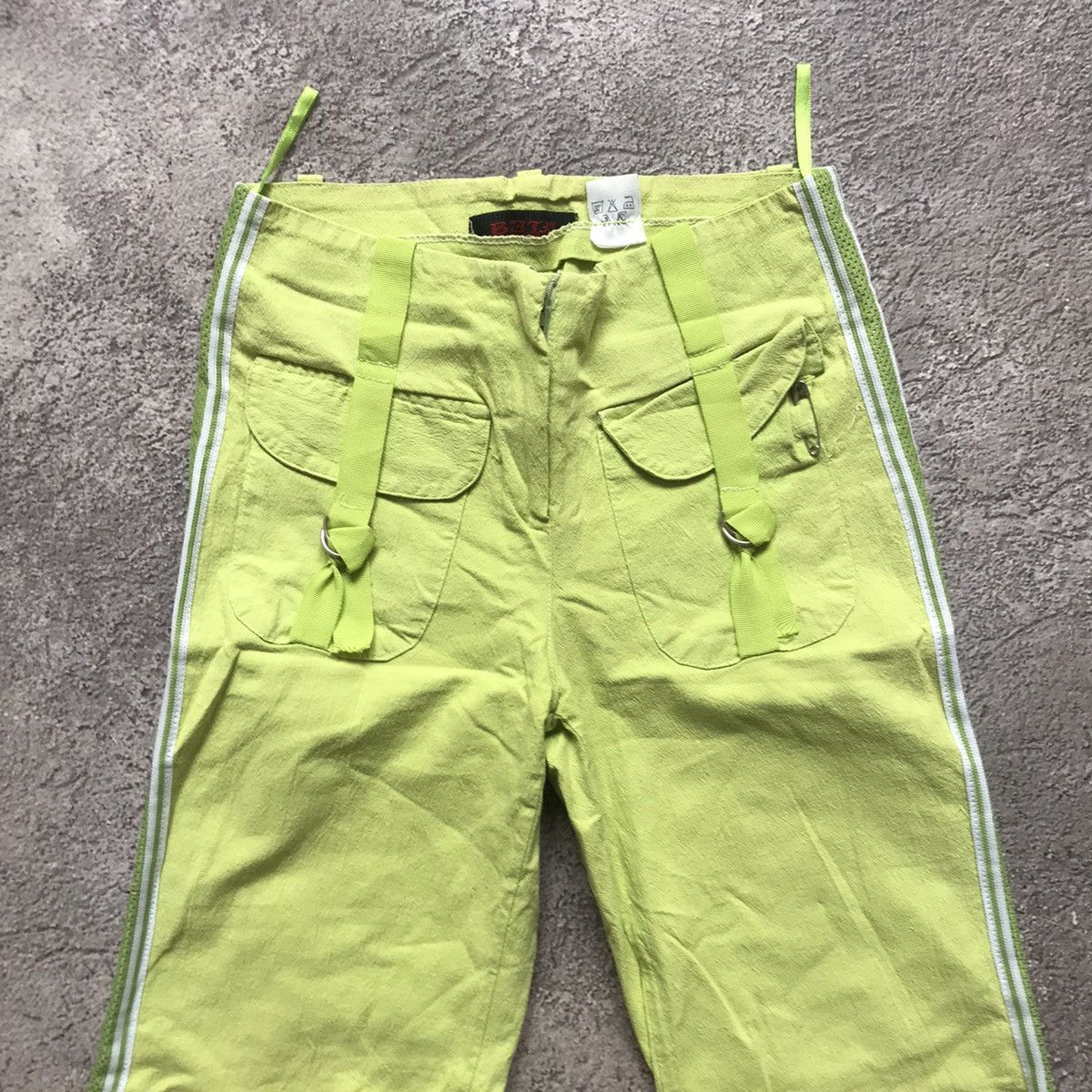 Vintage Vintage 90s Baggy Parachute Pants Lime Neon Skate Y2K 26 Size 26" / US 2 / IT 38 - 3 Thumbnail