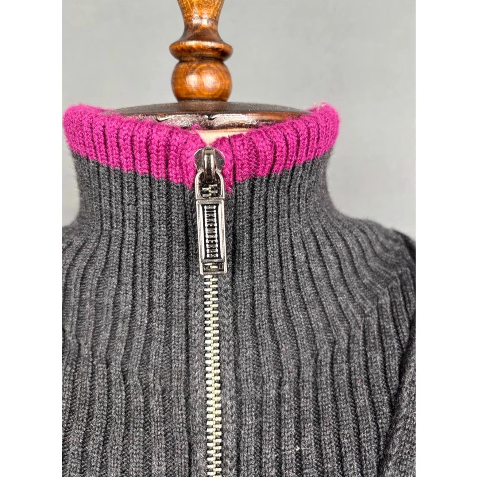 Vintage Bikkembergs Womens Sweater Cardigan M Black Wool Acrylic Knit Long Sleeve Zipper Logo Dressy Casual Womens Size M / US 6-8 / IT 42-44 - 6 Thumbnail