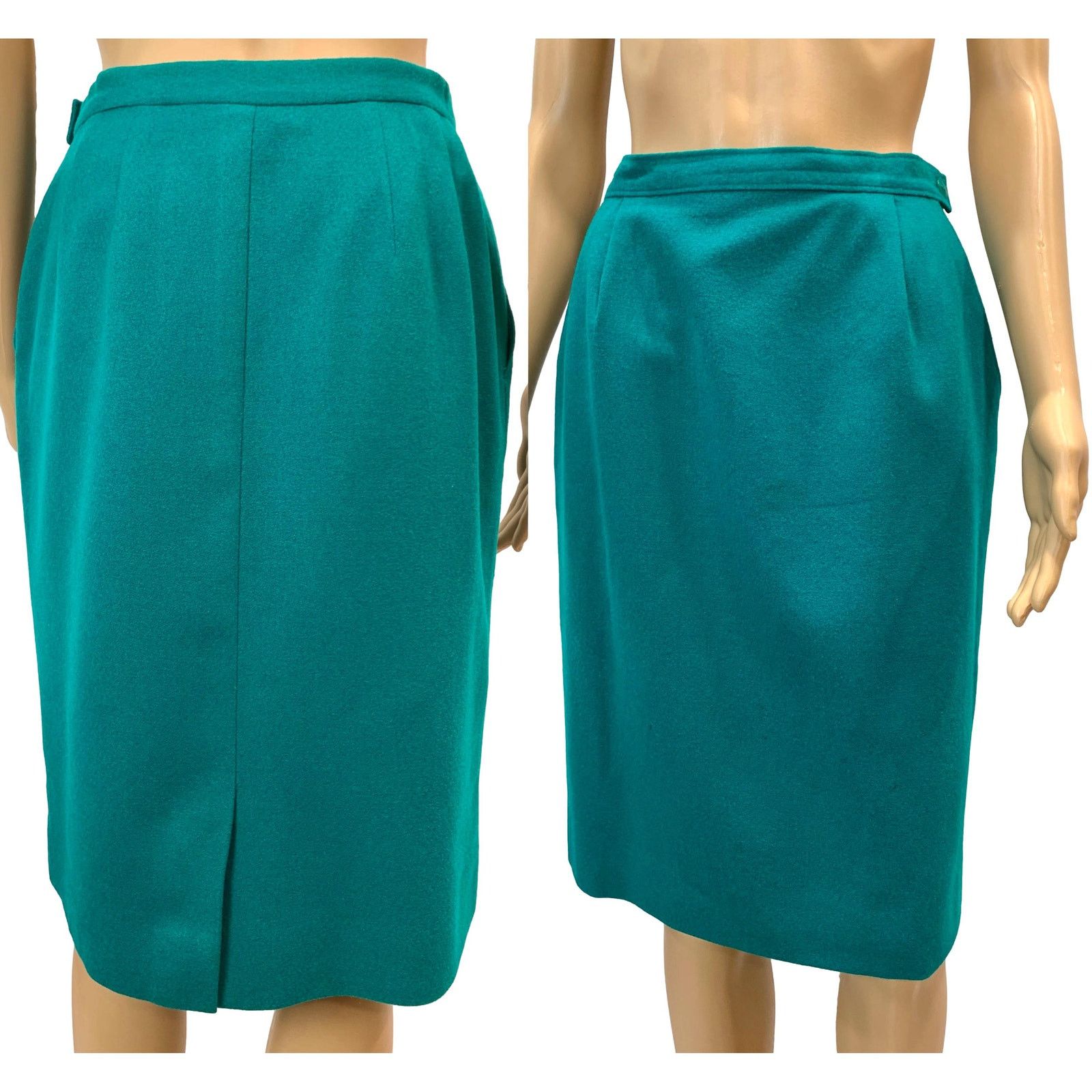 Pendleton 70s Pendleton Teal Blue Wool Pencil Skirt | 8P W 27" Size 27" / US 4 / IT 40 - 1 Thumbnail