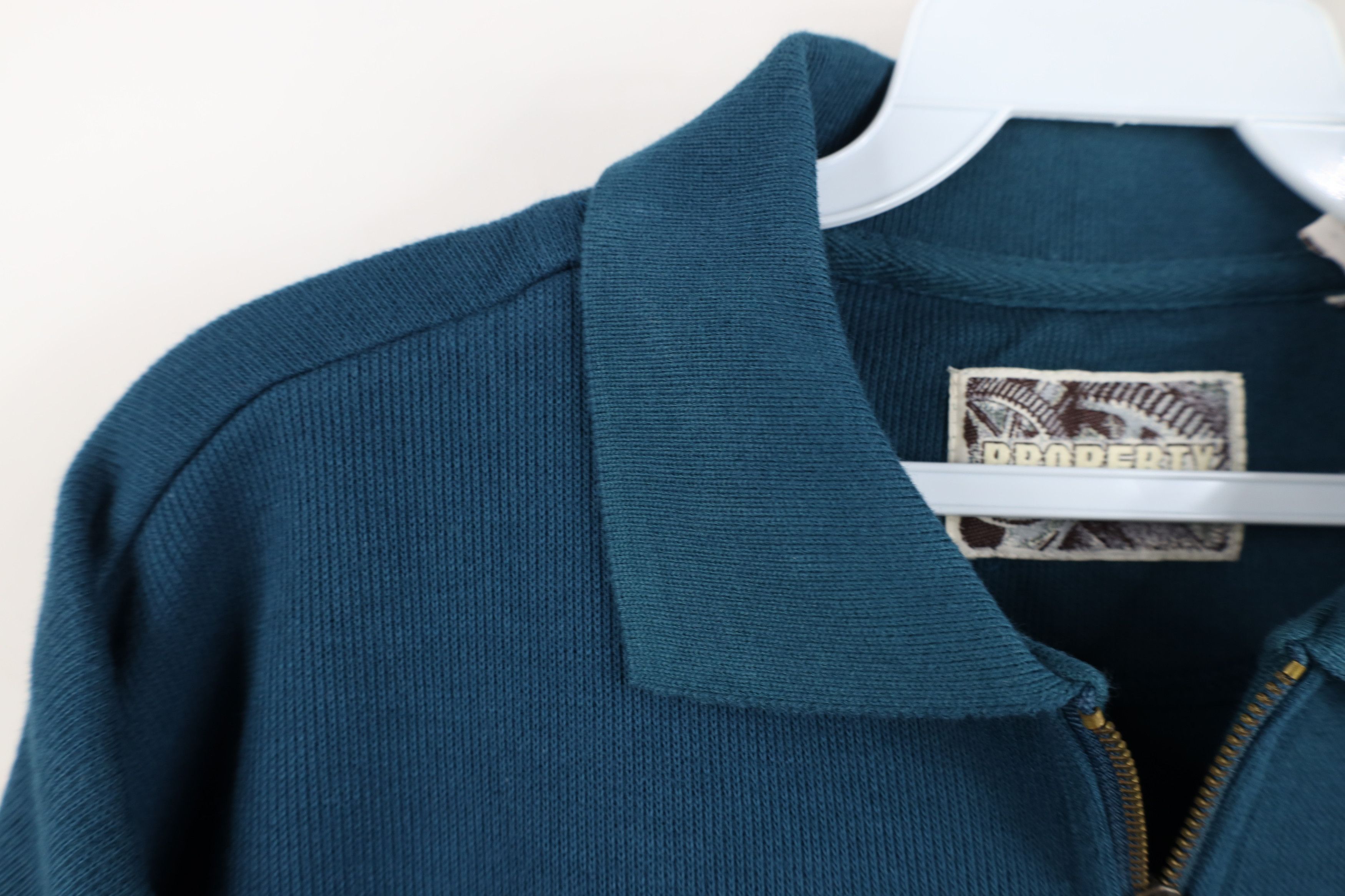 Vintage Vintage 90s Streetwear Blank Heavy Ribbed Knit Half Zip Polo Size US M / EU 48-50 / 2 - 5 Thumbnail