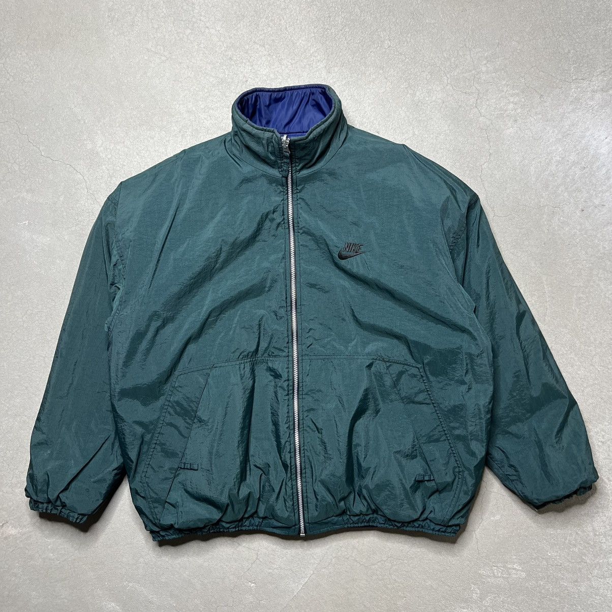 Vintage 90s Vintage Nike Reversible Puffer Green & Navy Size US L / EU 52-54 / 3 - 2 Thumbnail