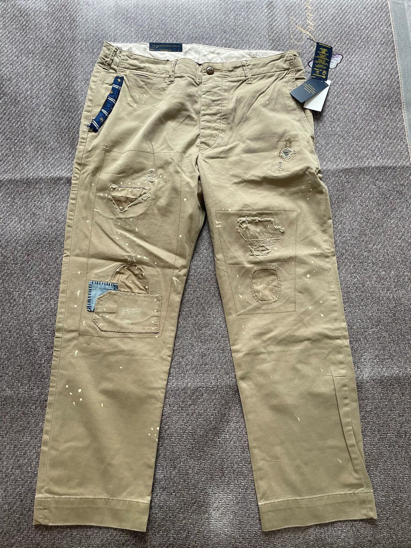 Polo Ralph Lauren Ralph Lauren Patchwork Distressed Pants Size US 35 - 1 Thumbnail