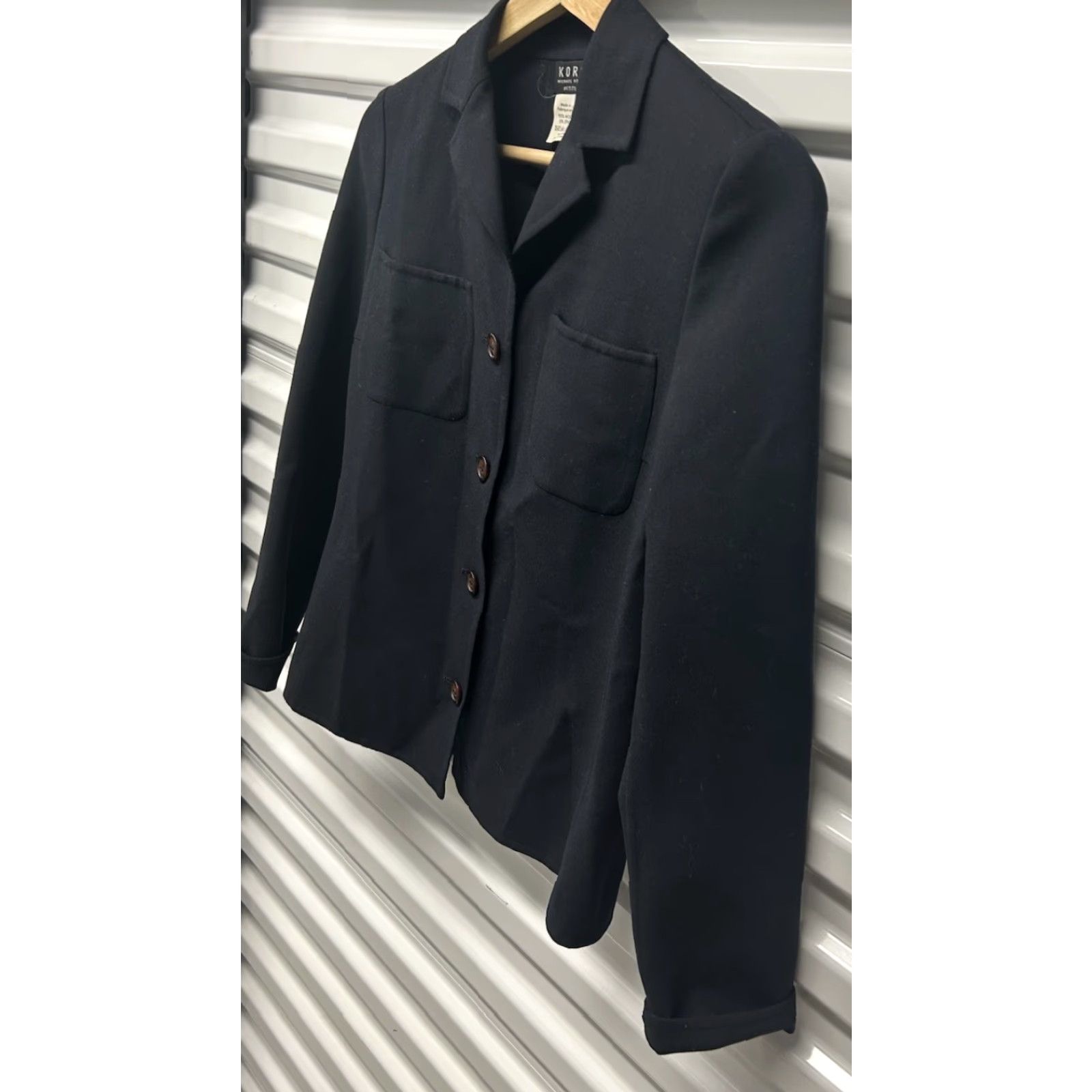 Michael Kors Womens Michael Kors Jacket Petites Navy Blue Wool Blend ButtonUp Size 2P Overcoat Womens Size XS / US 0-2 / IT 36-38 - 5 Thumbnail