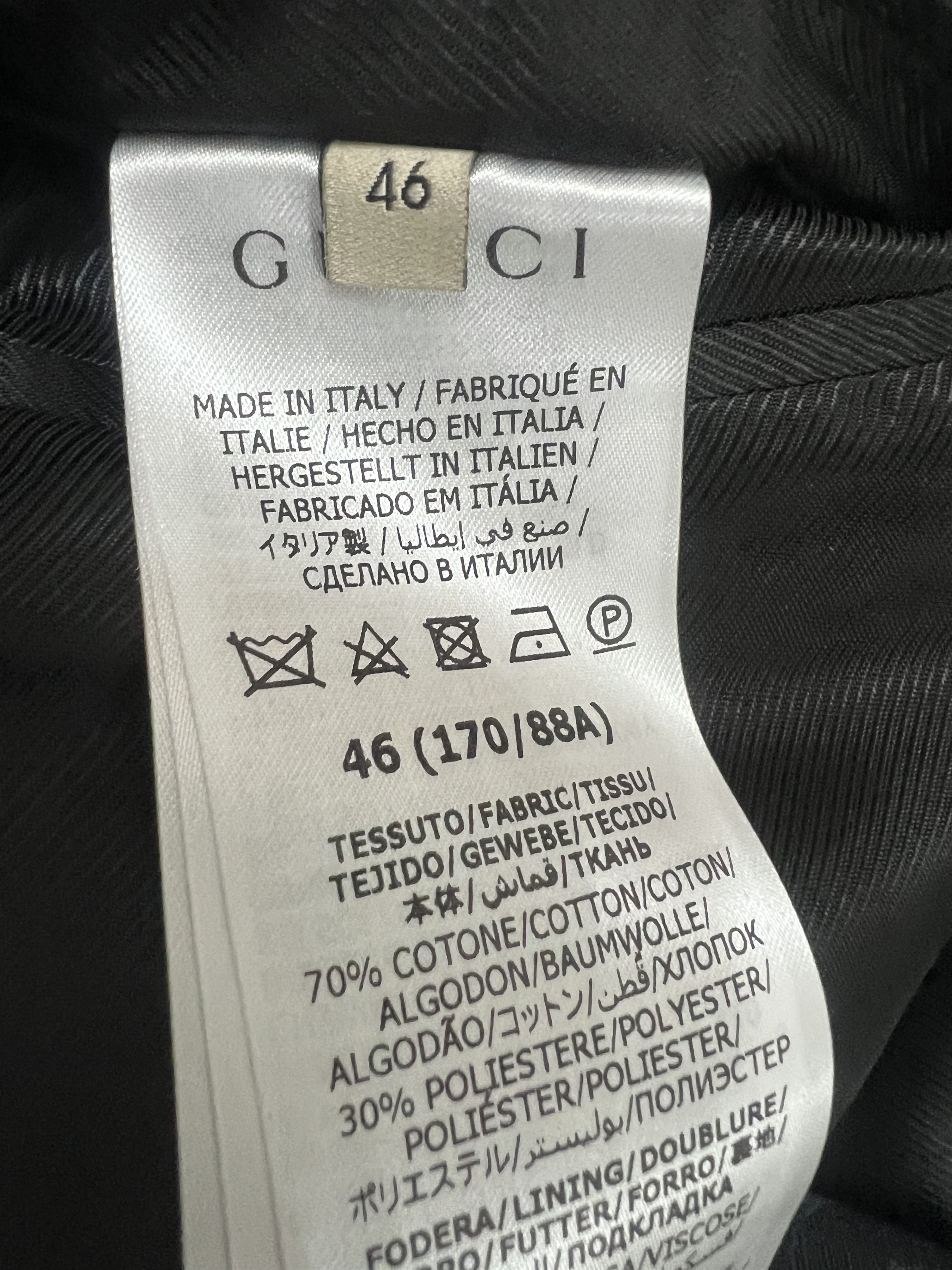 Gucci GUCCI - BLAZER IN COTONE CON LOGO JACQUARD TAGLIA 46 EU Size 46R - 6 Thumbnail