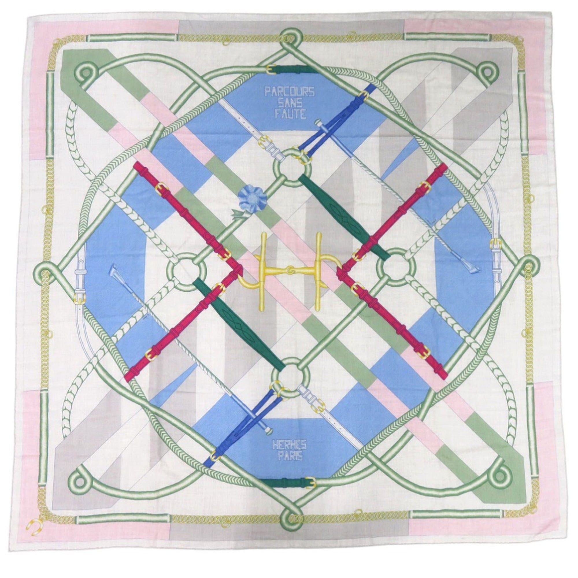 Hermes Hermes Excellent condition Hermès Carré 140 Jean PARCOURS SANS FAUTE (Parcours Saint Fort) perfect course cashmere and silk 0290 Size ONE SIZE - 1 Thumbnail