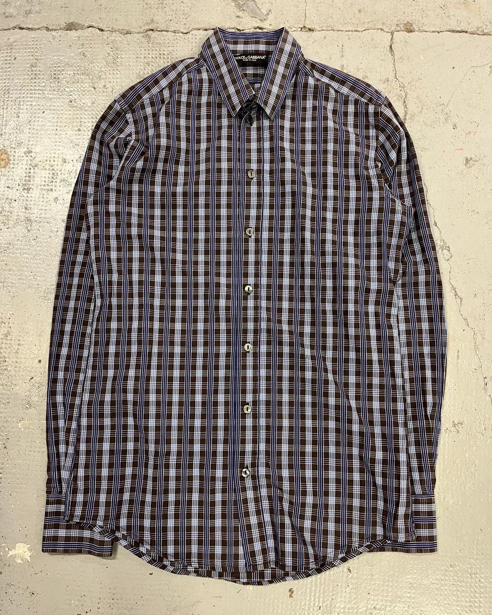 Dolce & Gabbana AW2006 Dolce & Gabbana Navy Checkered Plaid Shirt Size US M / EU 48-50 / 2 - 4 Thumbnail