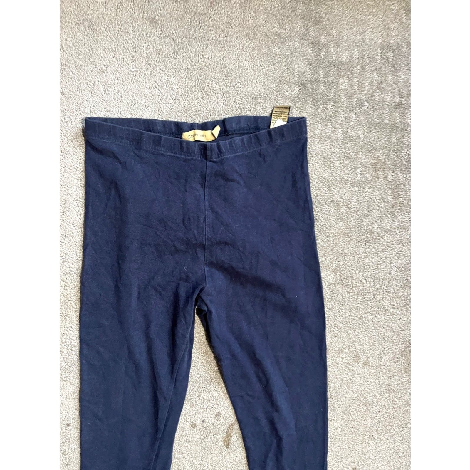 Calvin Klein Calvin Klein Leggings Solid Waistband Medium Navy Blue M Women Casual Stretch Pant/Leggings Size 32" / US 10 / IT 46 - 2 Thumbnail
