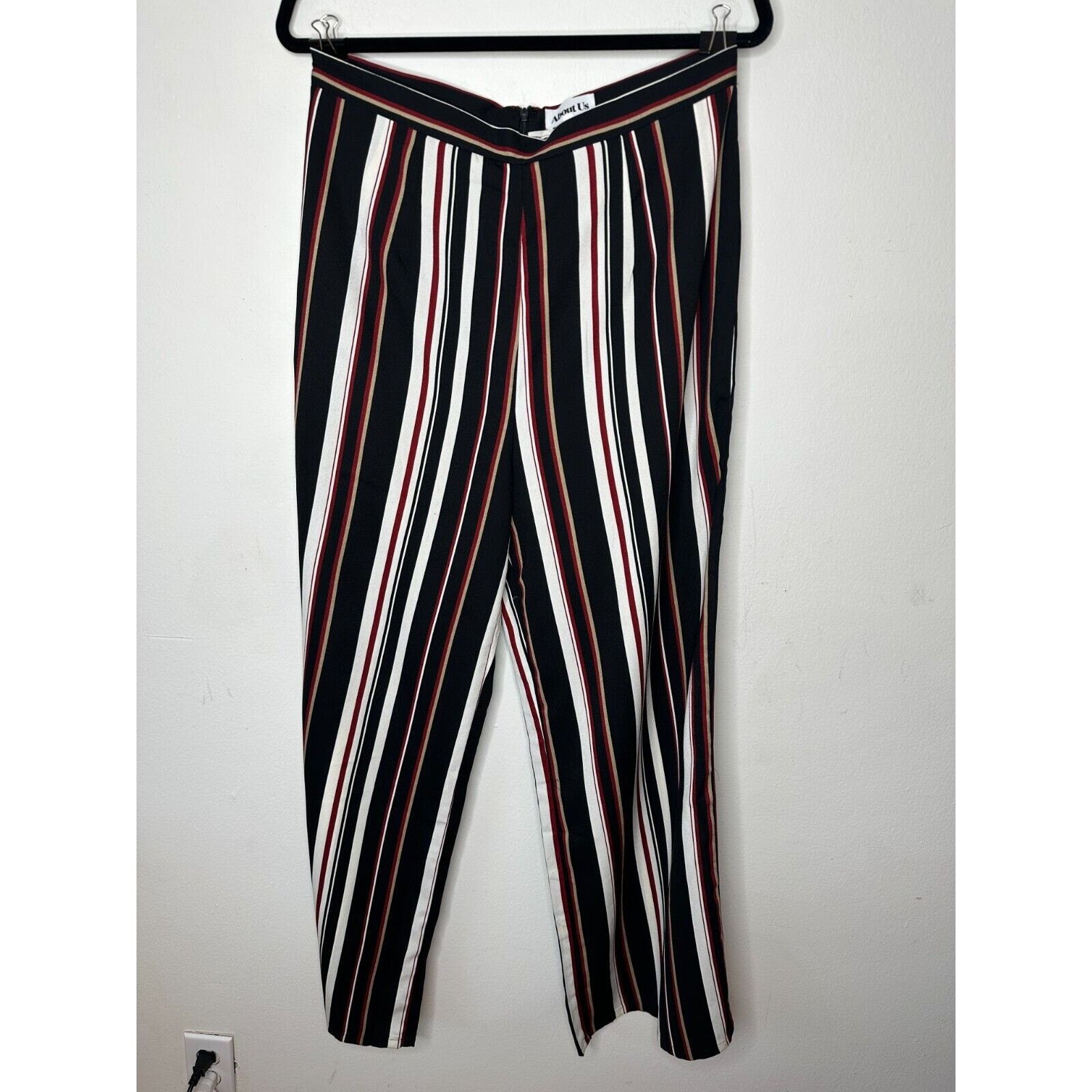 Other About Us Lenny Stripe Pants Flare Trousers Back Zip Pockets Size 36" / US 14 / IT 50 - 1 Thumbnail