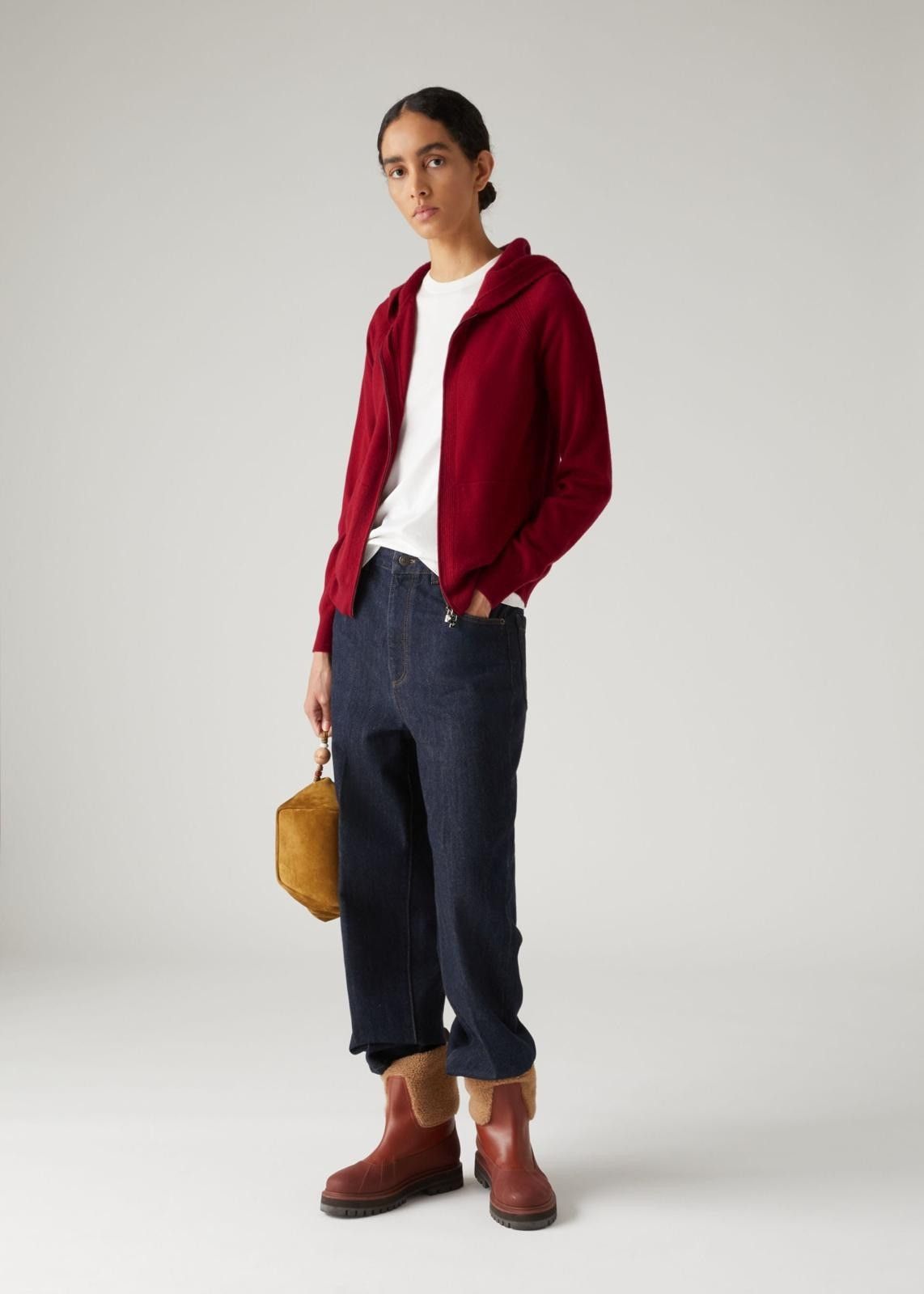 Loro Piana o1srvl11e0824 Merano Hooded Bomber in Dark Red Size XL / US 12-14 / IT 48-50 - 2 Thumbnail