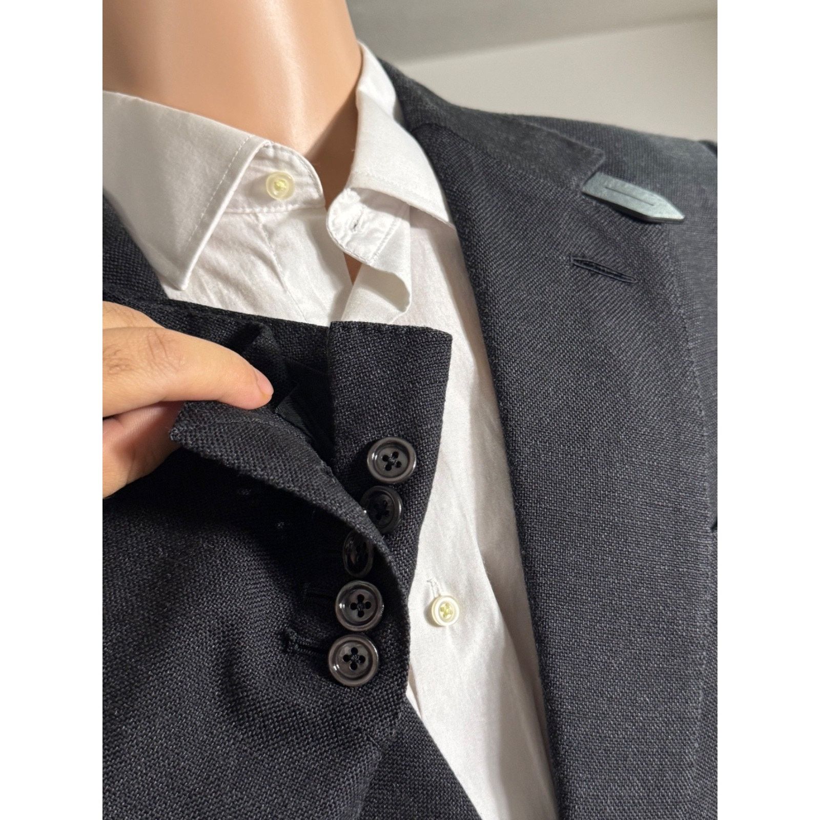 Tom Ford Tom Ford Atticus Silk Leather Black Blazer Storm Collar 44R Size 44R - 5 Thumbnail