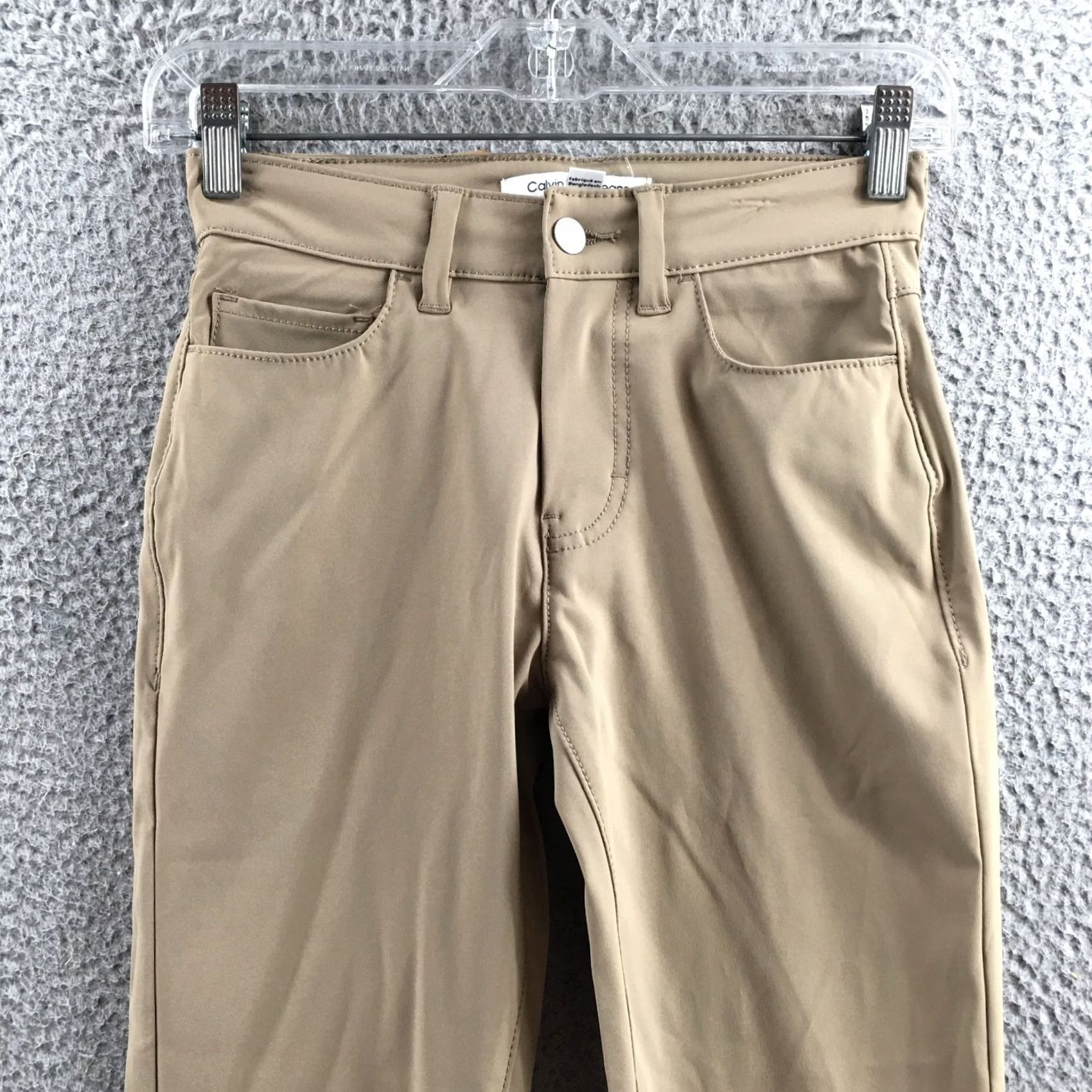 Calvin Klein Calvin Klein Pants Womens 8 Khaki Stretch Zip Fly Straight Leg Casual Fit - Regular Size 30" / US 8 / IT 44 - 2 Thumbnail