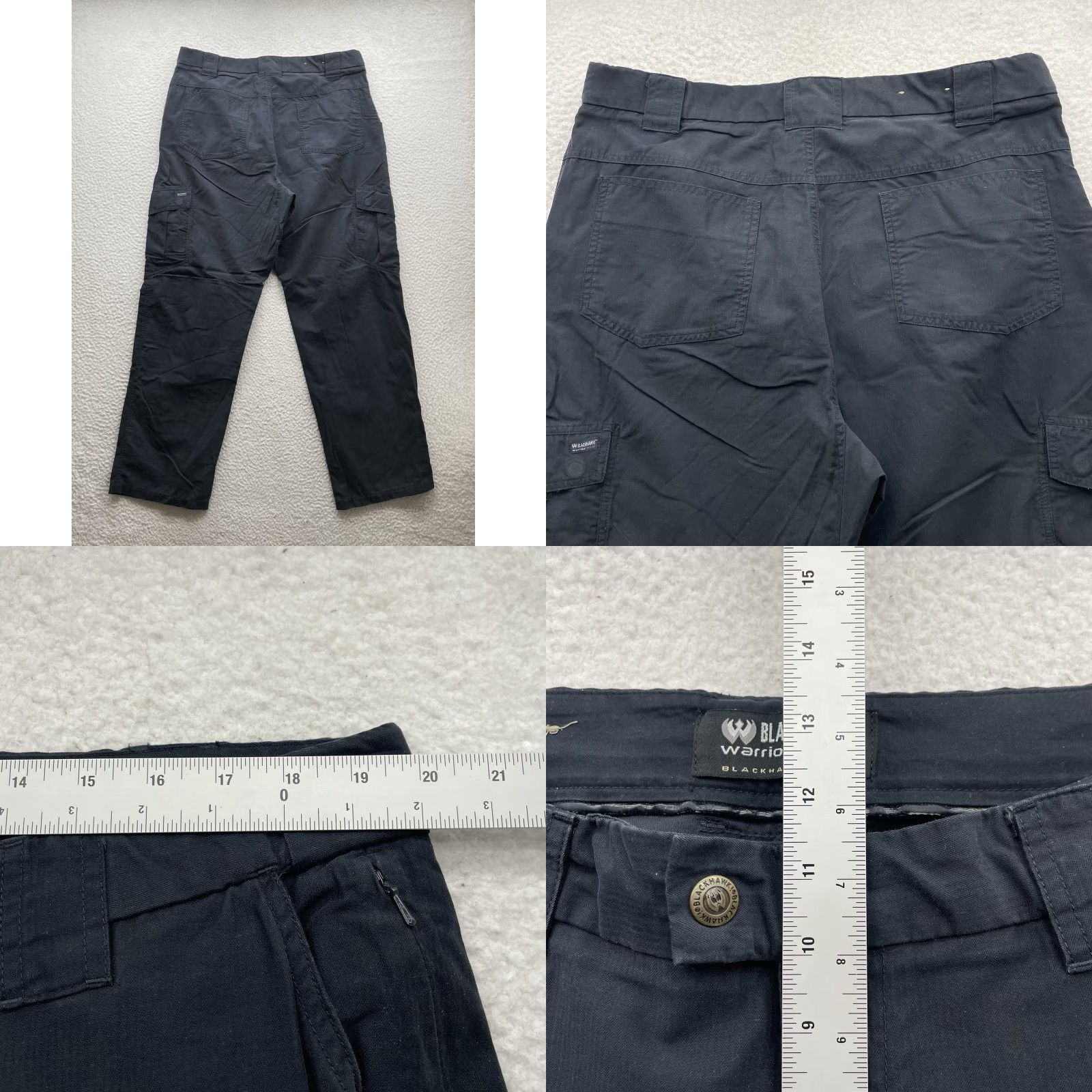 Doublet BLACKHAWK! Pants Mens 40x33 Black Cargo Ultralight Tactical Warrior Double Knee Size US 40 / EU 56 - 8 Thumbnail