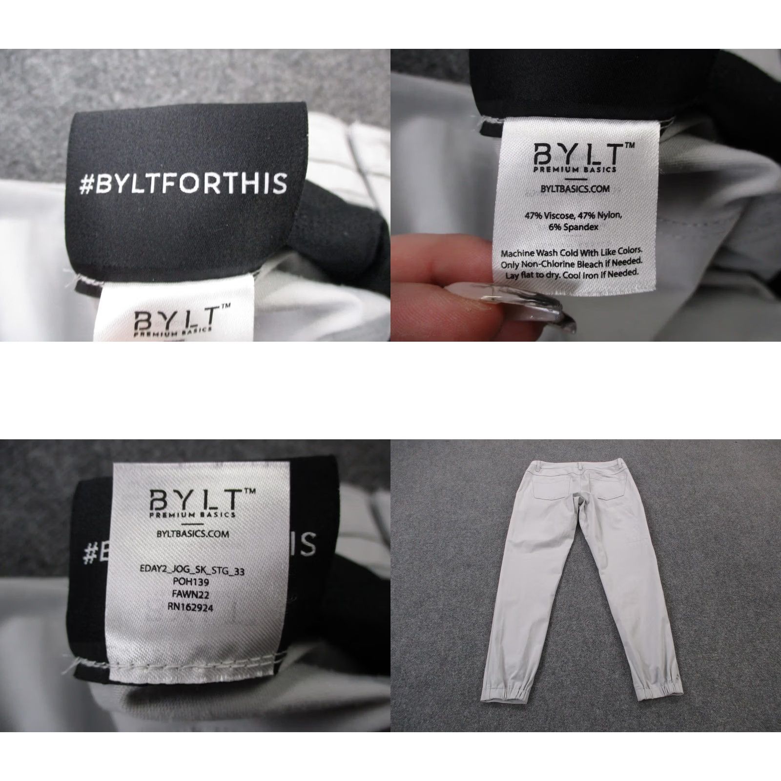 Vintage BYLT Pants Mens 33 Gray Chino Tapered Skinny Business Dress Stretch Pants Regular Size 33 Gray BYLT Mens pants Chino Tapered Skinny Dress Size US 31 - 8 Thumbnail