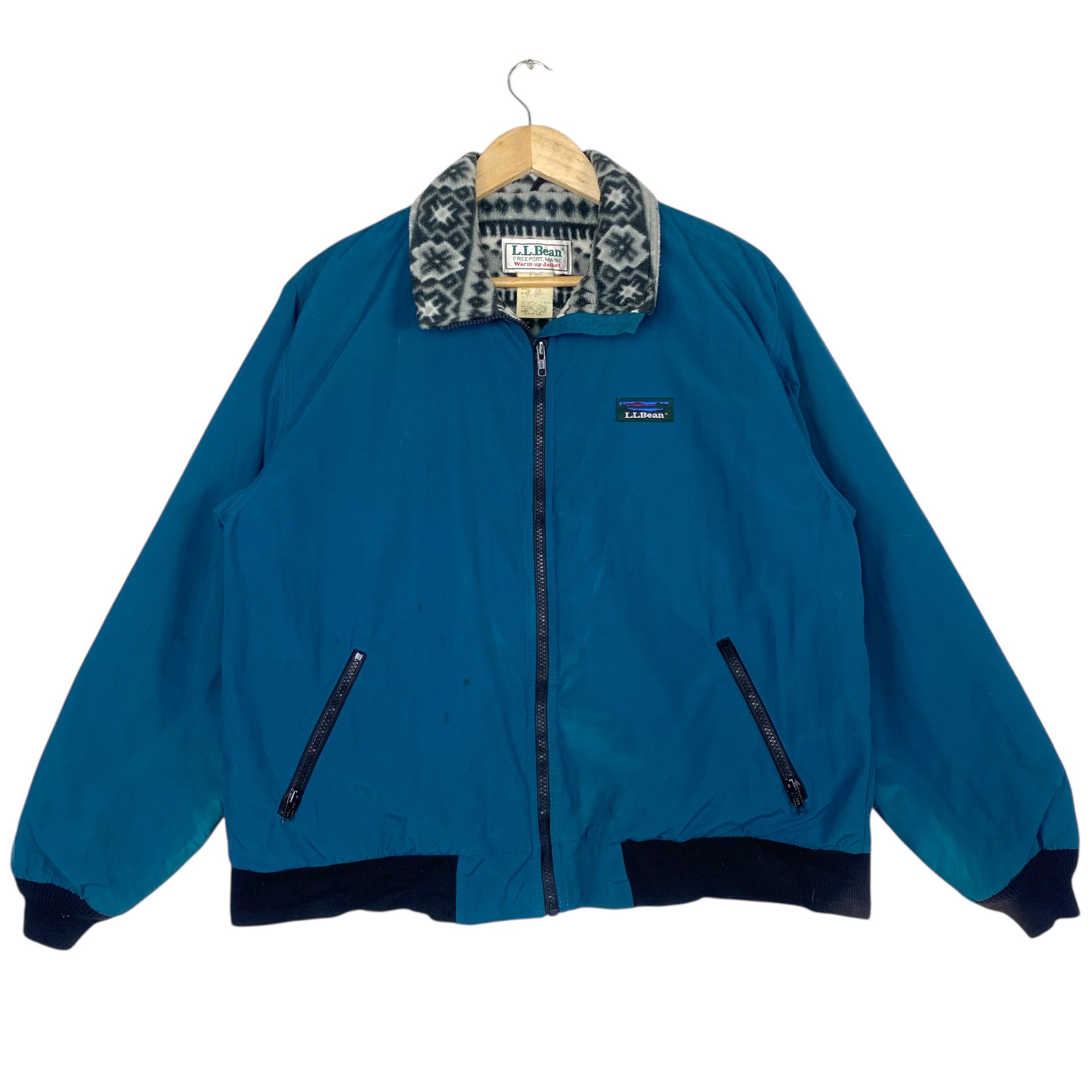 L.L. Bean 💥80s LL BEAN WARM UP BOMBER JACKET TEAL GREEN Size L / US 10 / IT 46 - 2 Thumbnail