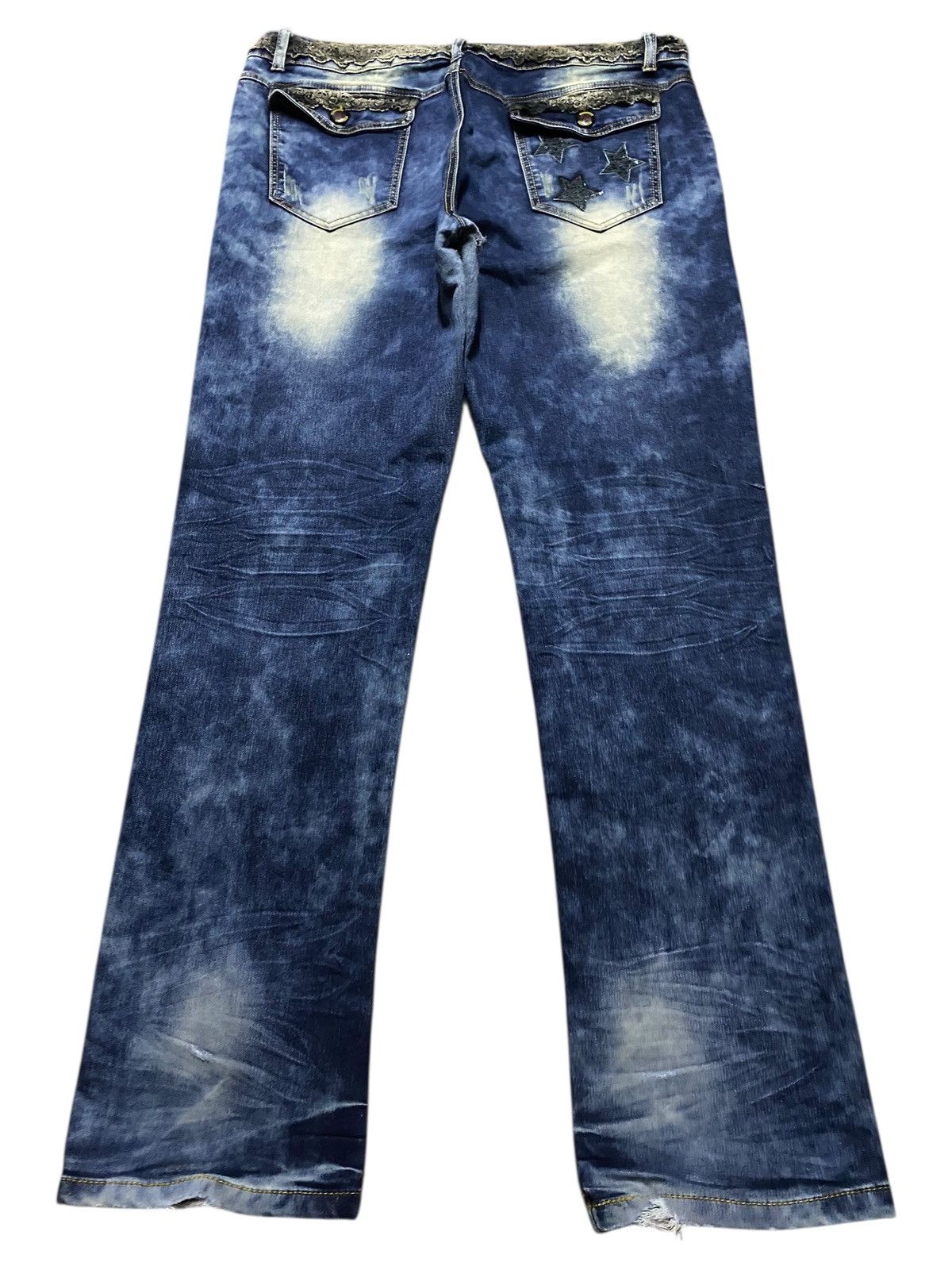 Japanese Brand Y2K Star Patch Harajuku Streetwear Style Bold bleached wash Size US 36 / EU 52 - 2 Thumbnail