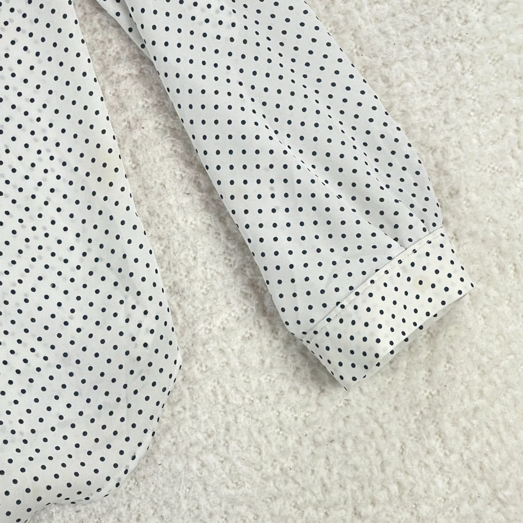 Loft LOFT Outlet White Black Polka Dot Print Shirt Womens V-Neck Long Sleeve Size Large Size L / US 10 / IT 46 - 5 Thumbnail