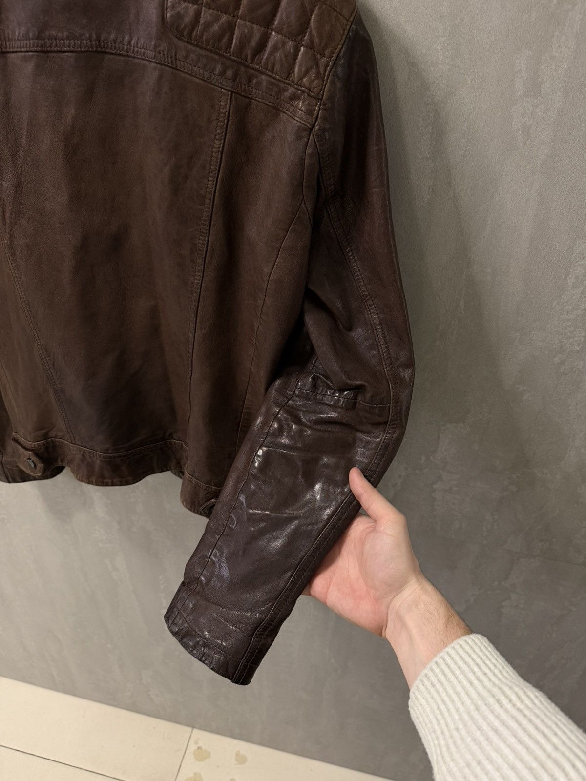 Allsaints AllSaints distressed Conroy Leather Biker Jacket, Oxblood Size US M / EU 48-50 / 2 - 9 Thumbnail