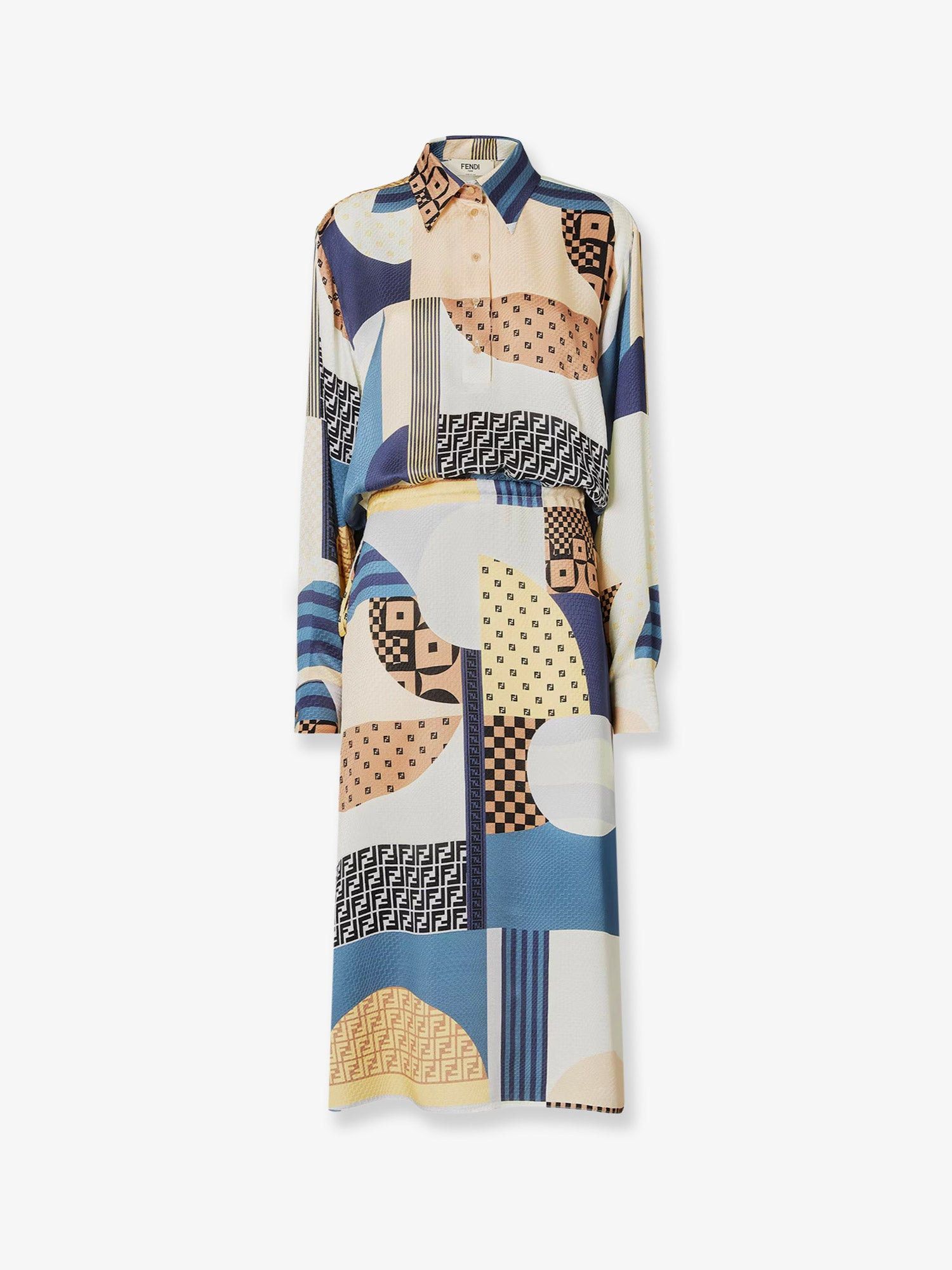 Fendi Patchwork Silk Dress | Grailed