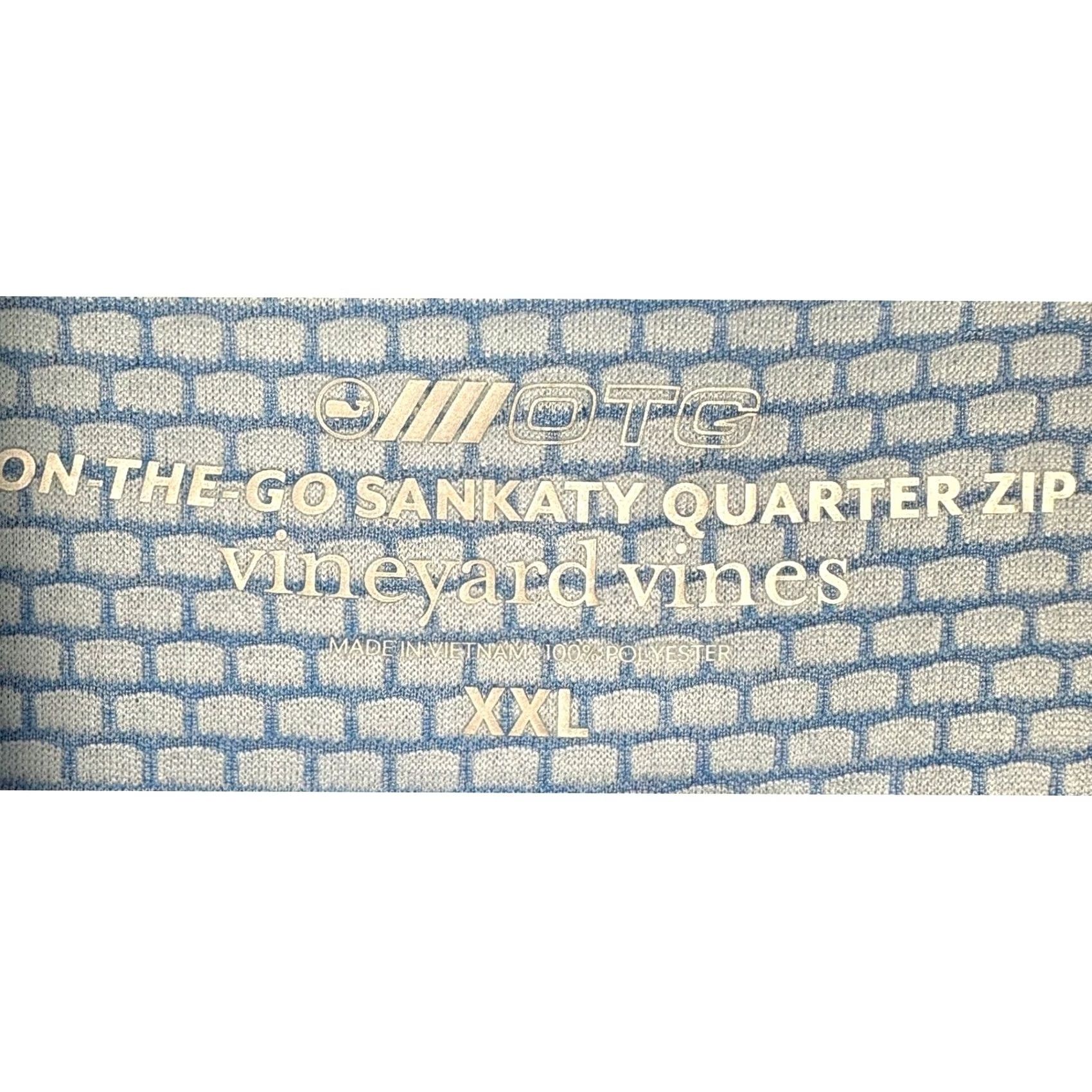 Vineyard Vines VINEYARD VINES Shirt Mens 2XL Blue On-The-Go Sankaty Quarter Zip Pullover Size US XXL / EU 58 / 5 - 4 Thumbnail
